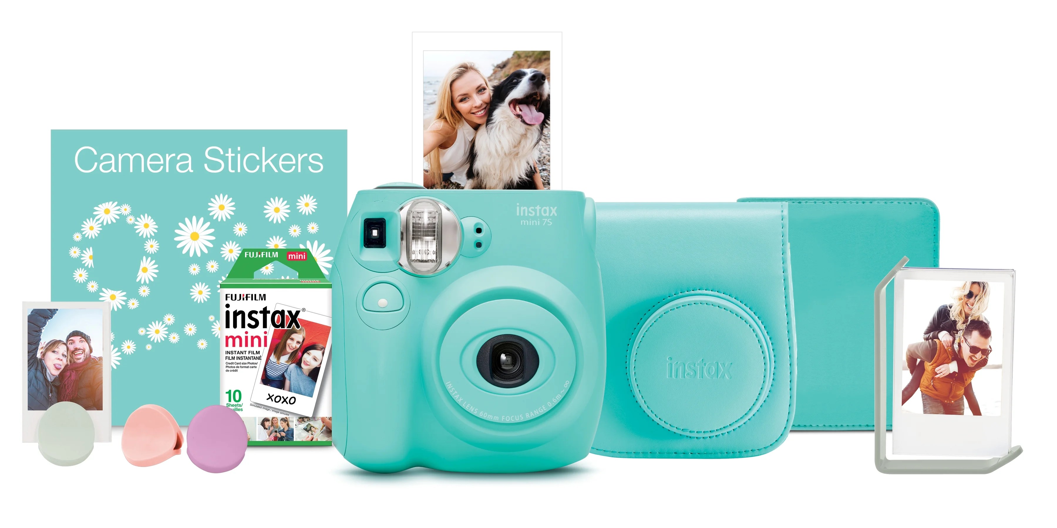 Fujifilm Instax Mini 7s Sea Foam Green Bundle (includes Camera, Case