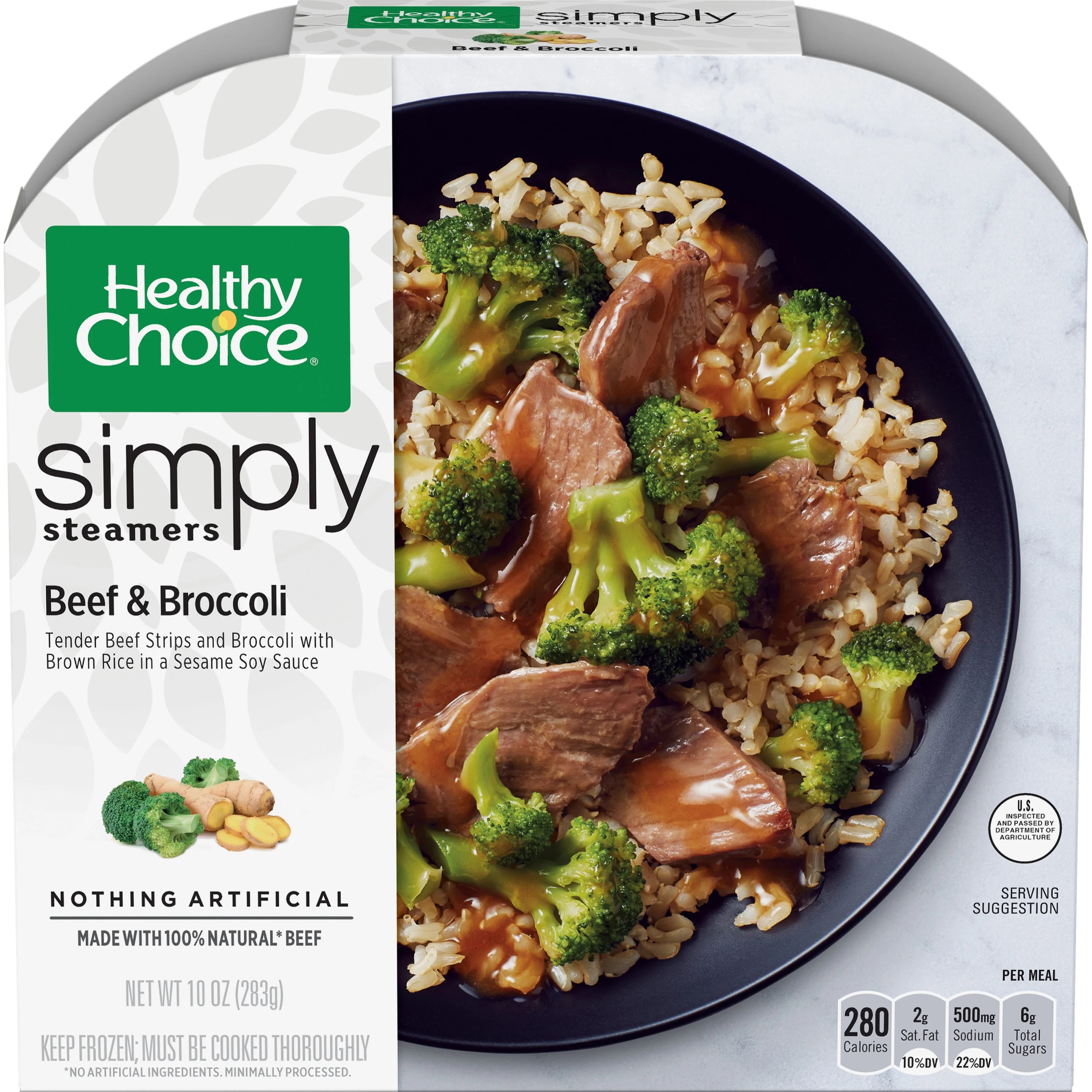 Healthy Choice Simply Steamers Frozen Dinner Beef & Broccoli 10 Ounce
