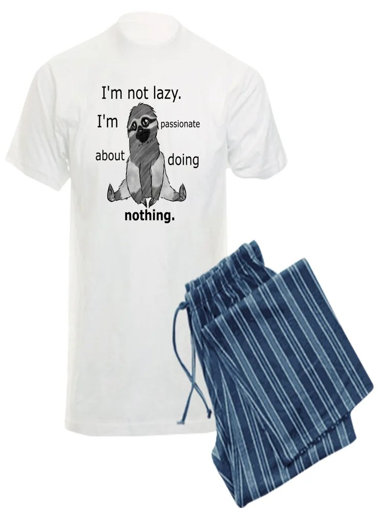 CafePress CafePress Lazy Sloth Pajamas Men's Light Pajamas