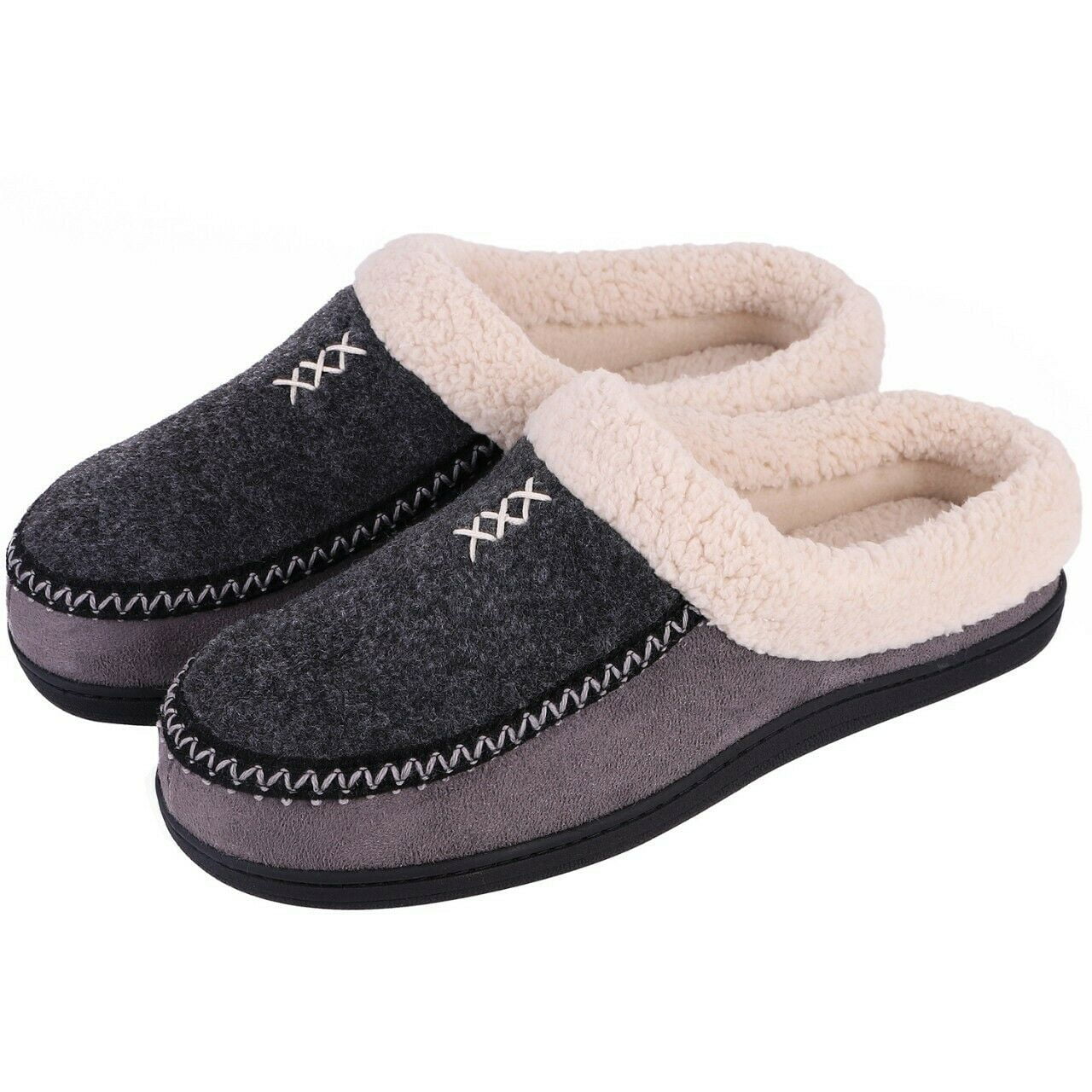 NOBLE Mens Winter Indoor Outdoor Slippers Suede Lined Moccasin