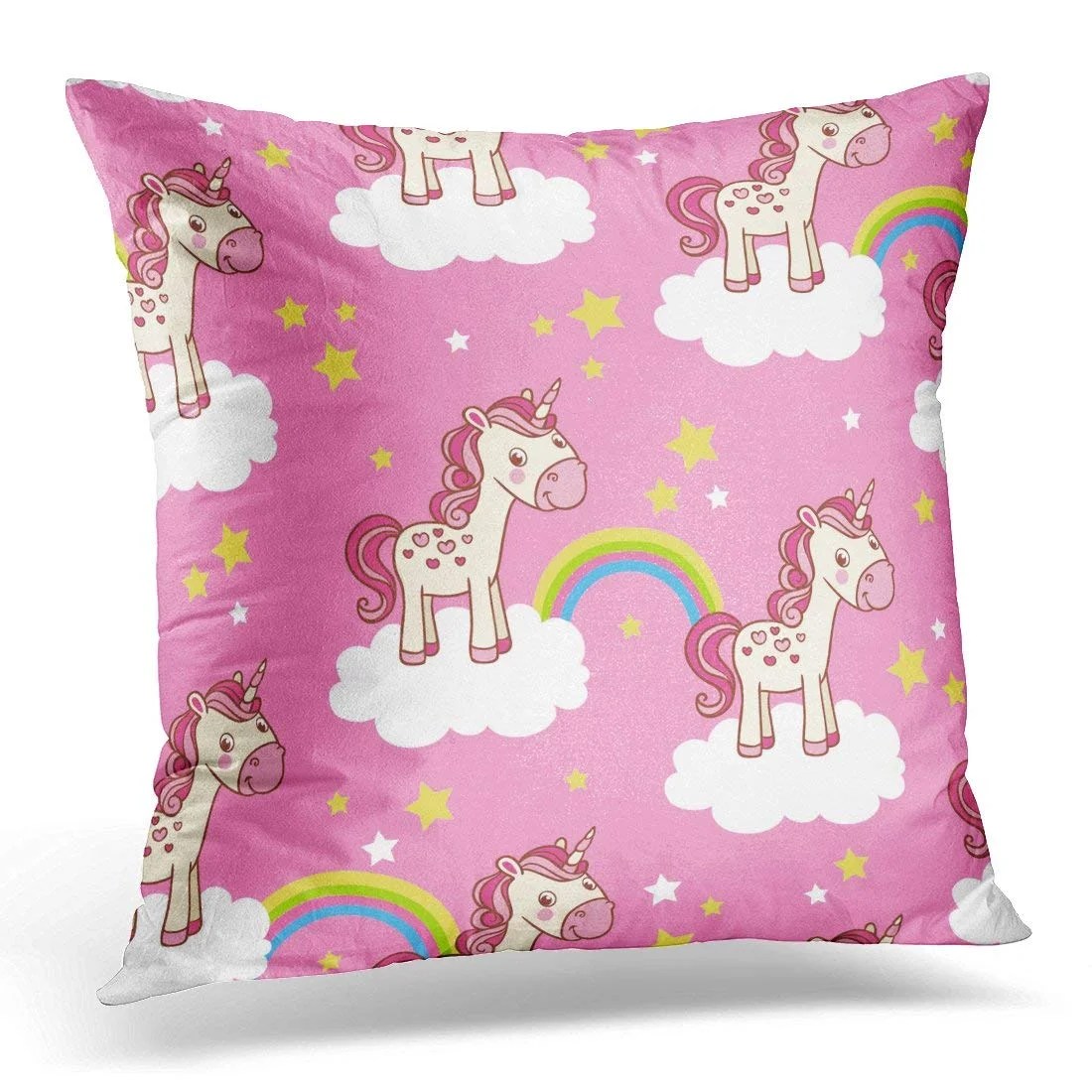 ARHOME Pink Fairy Cute with Unicorn Clouds Star Rainbow Childish for