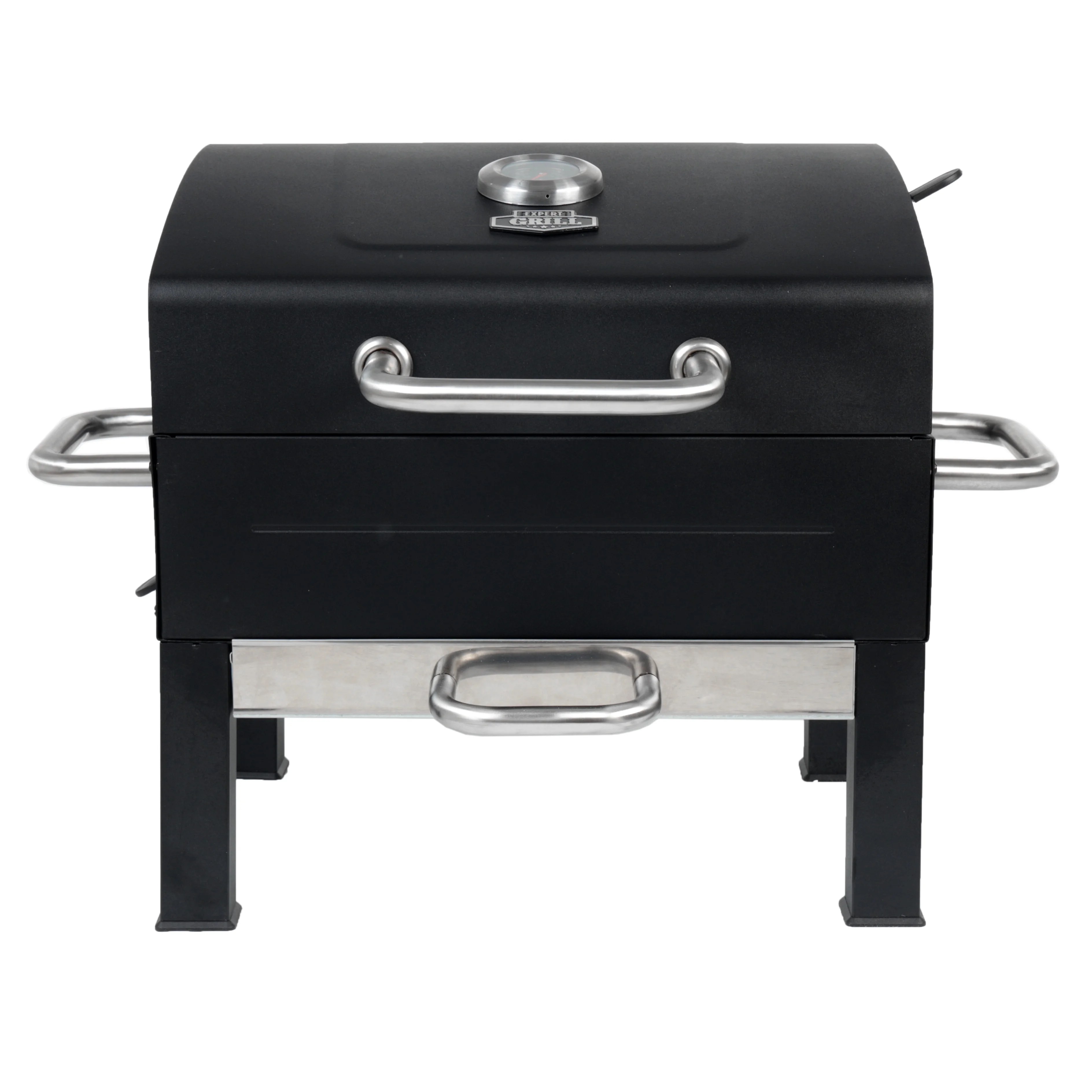 Expert Grill Premium Portable Charcoal Grill, Black and Stainless Steel