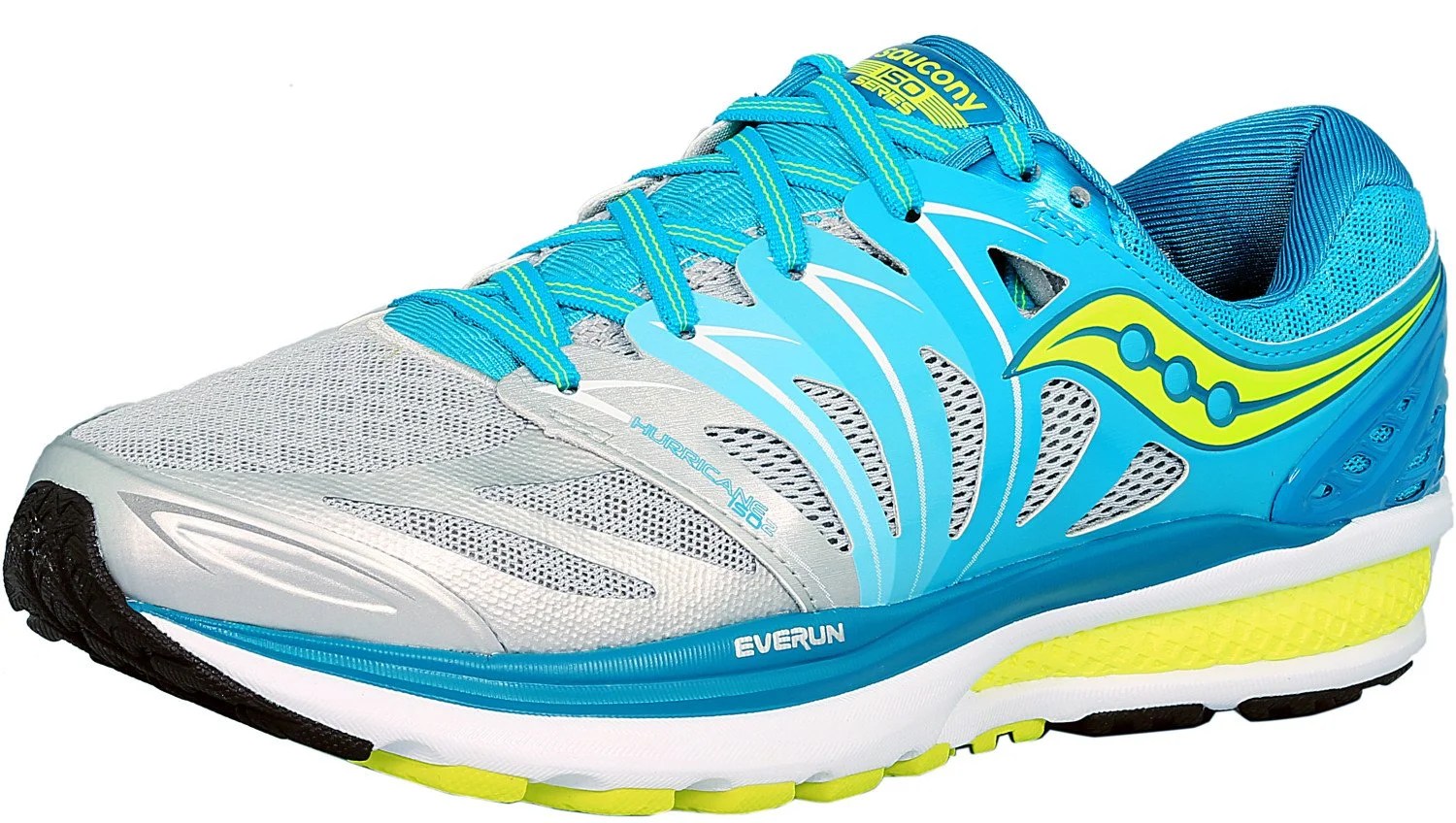 Saucony Women's Hurricane Iso 2 Blue/Silver/Citron AnkleHigh Running