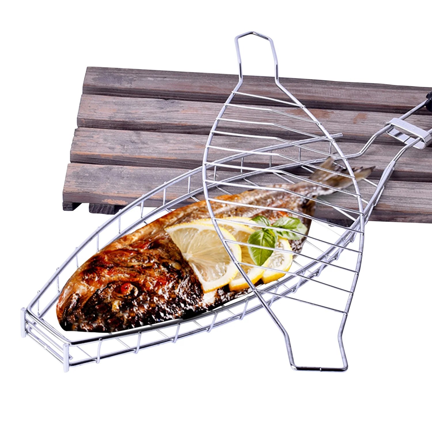 Fish Grilling Basket NonStick Barbecue Basket Detachable Heavy Duty