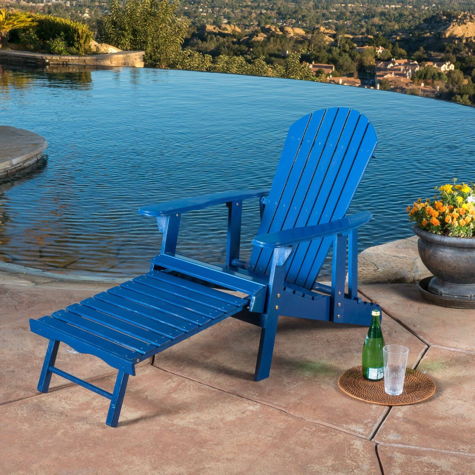 Hayle Reclining Adirondack Chair with Footrest Set of 2 Hayle Reclining Adirondack Chair with Footrest Set of 2