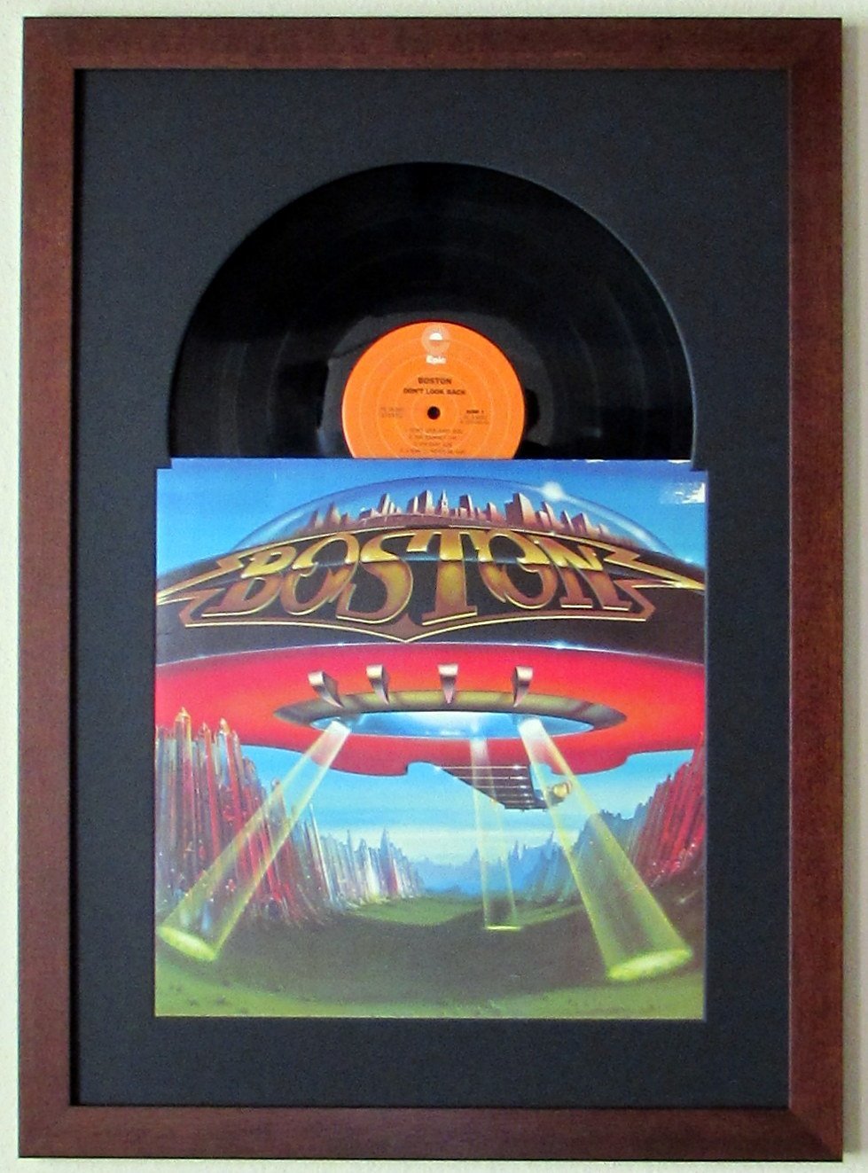 Record Album LP Frame Display Featuring Black Matting "Juke Box" Style