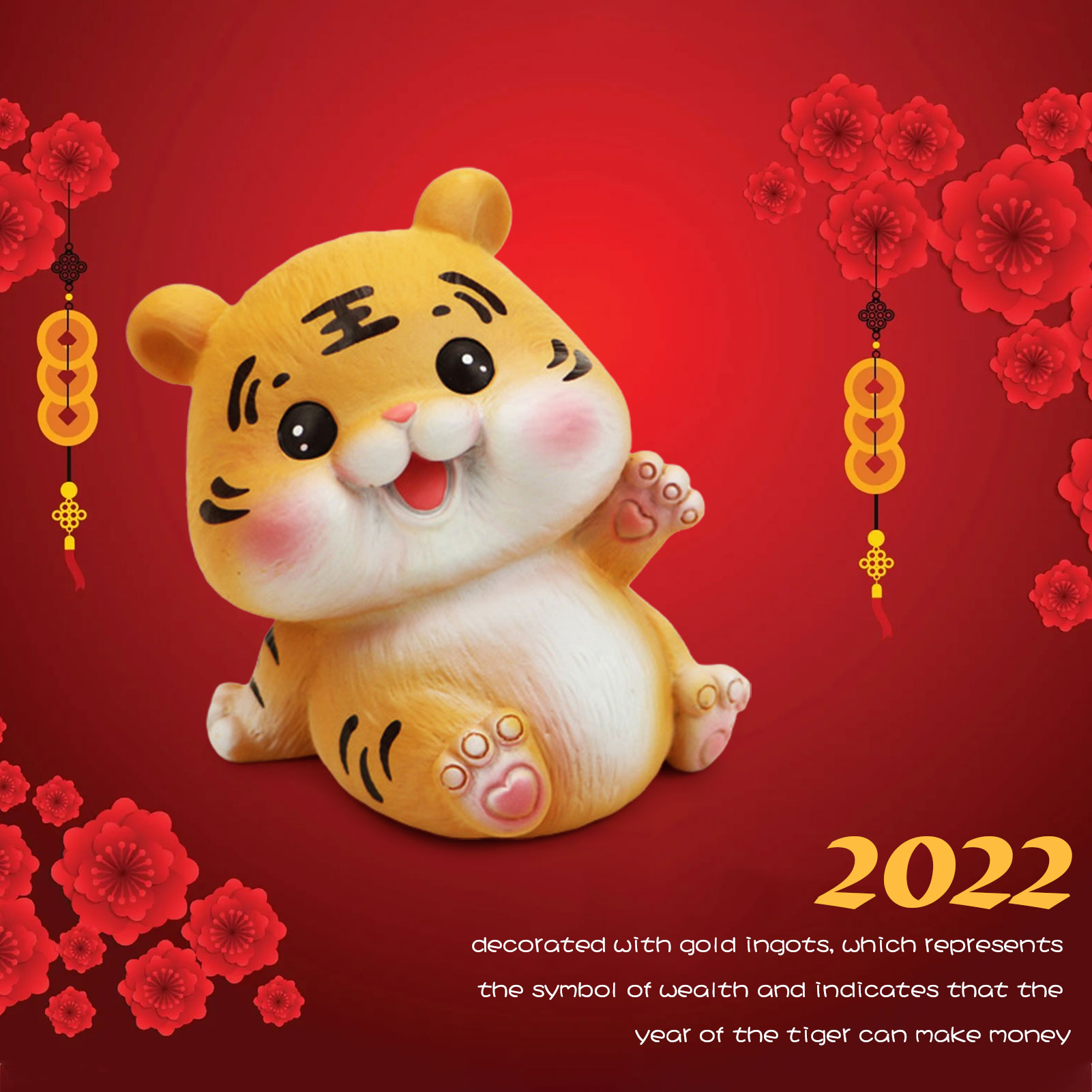Chinese Zodiac Tiger Figurines 2022 Chinese New Year of The Tiger