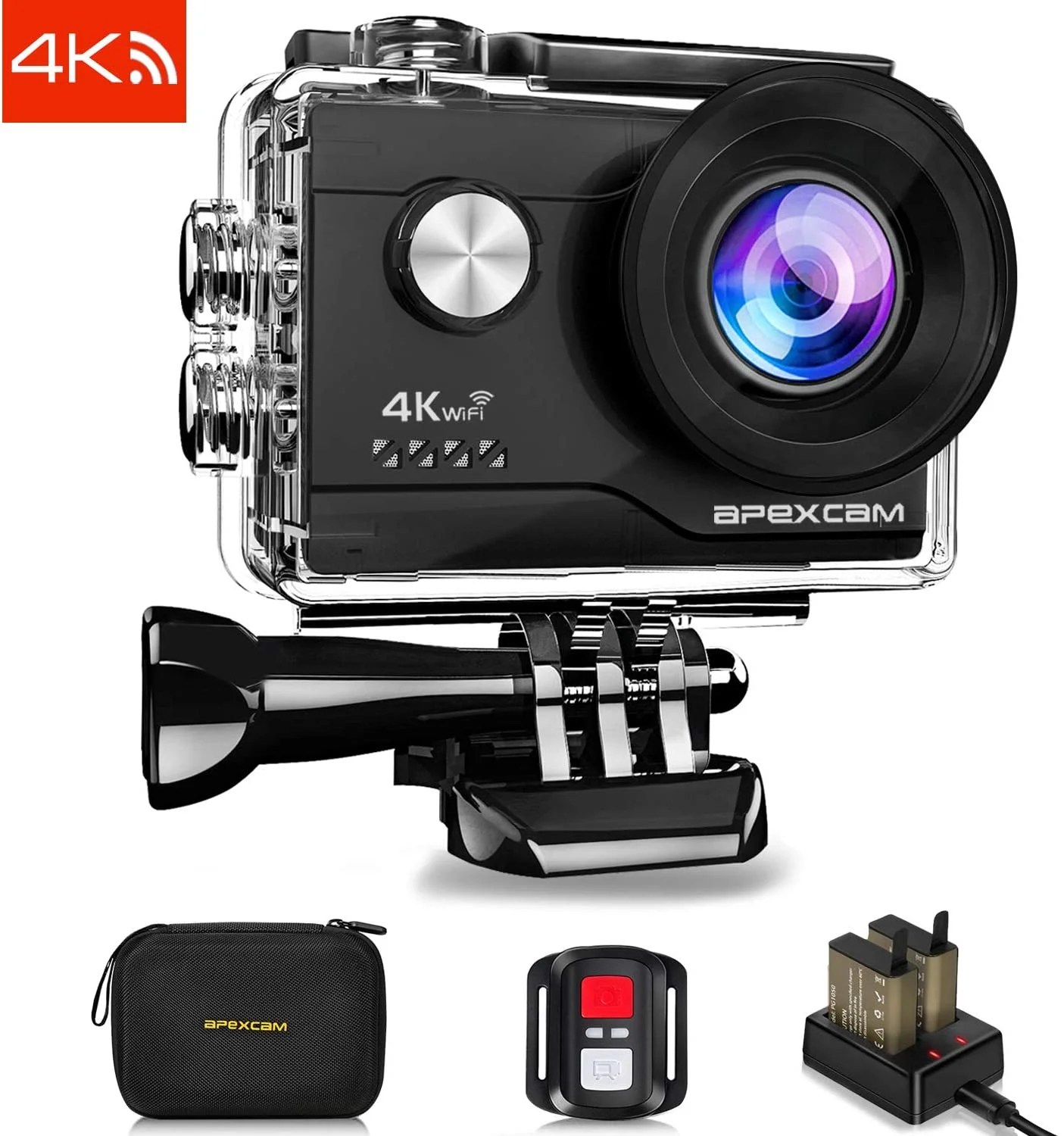 Apexcam 4K 16MP WIFI Action Camera Underwater Waterproof Camera Sports