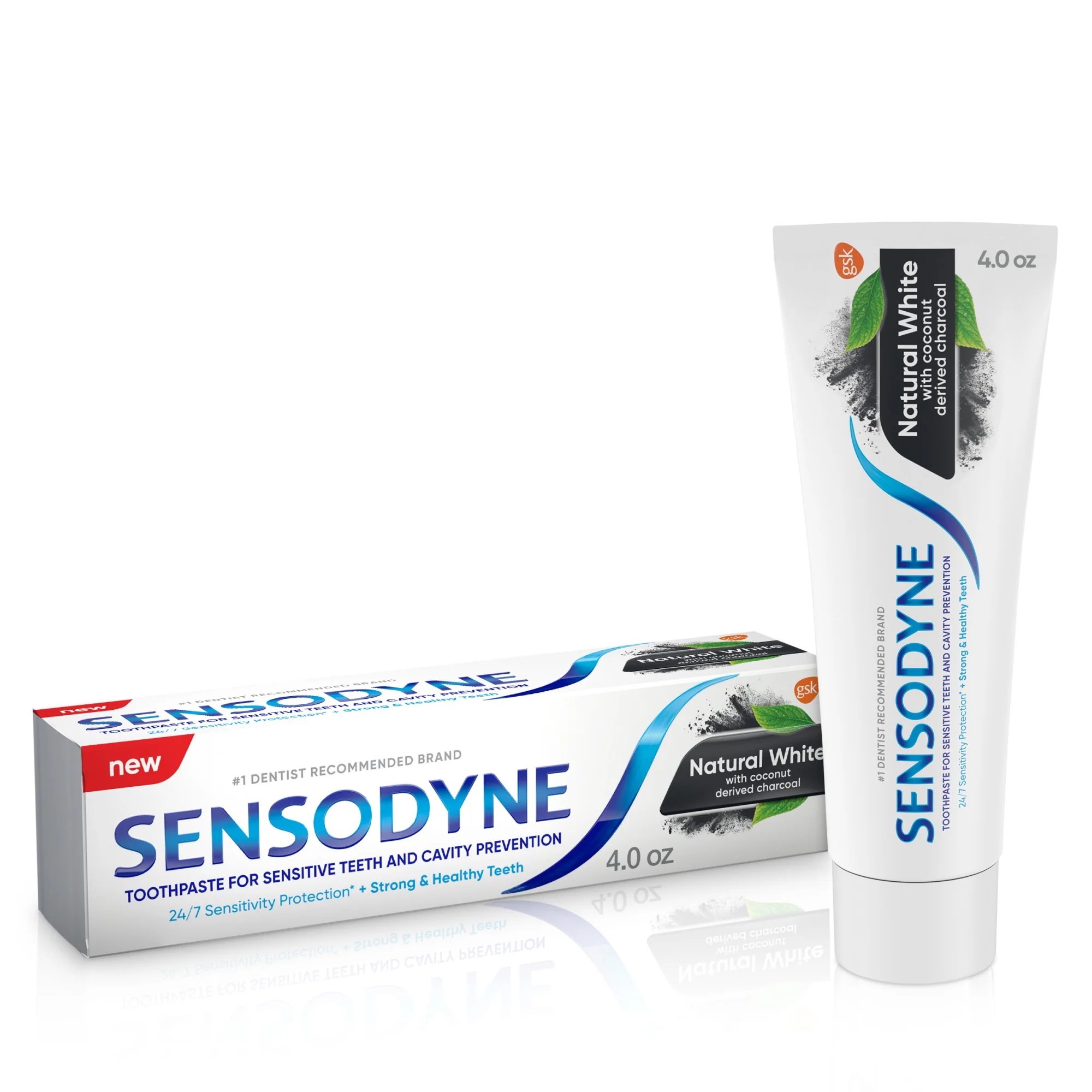 Sensodyne Natural Whitening Toothpaste, Charcoal Toothpaste, 4 Oz