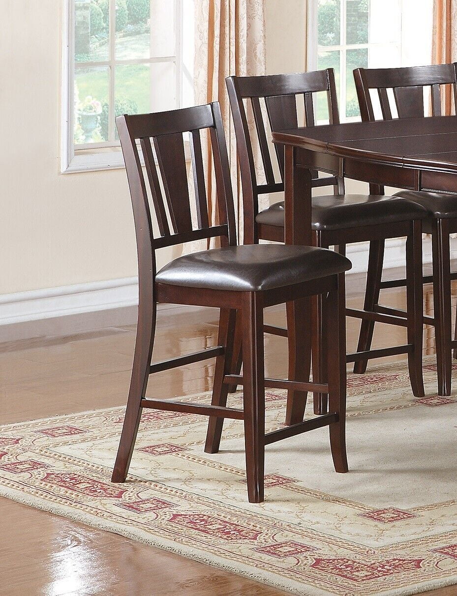 Counter Height Chairs Set of 2 Kitchen Dining Chairs Furniture Brown