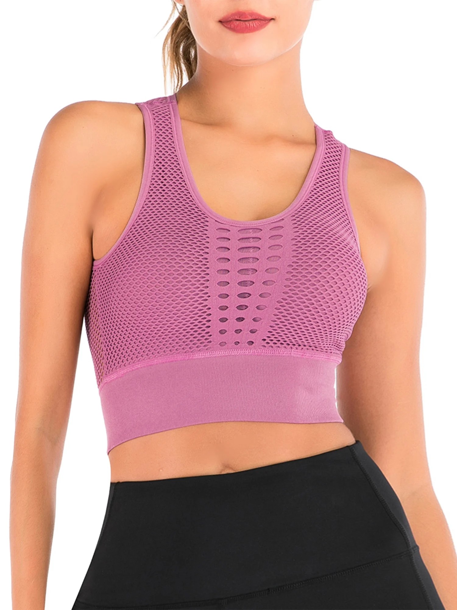 SAYFUT Womens Sexy Hollow Racerback High Impact Support Sports Bras