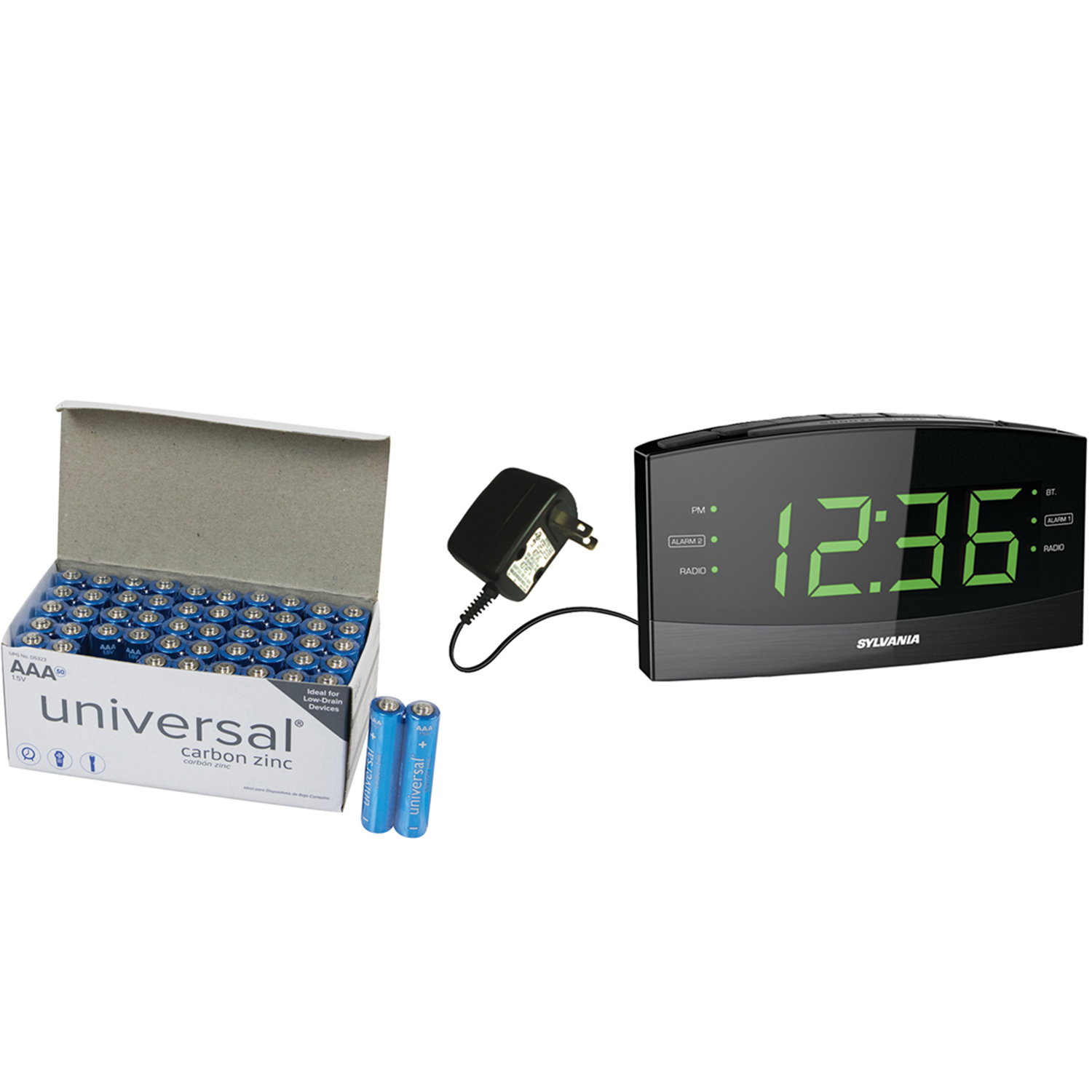 SYLVANIA SCR1989BT 1.8" Jumbo Digit Alarm Clock Radio with Bluetooth