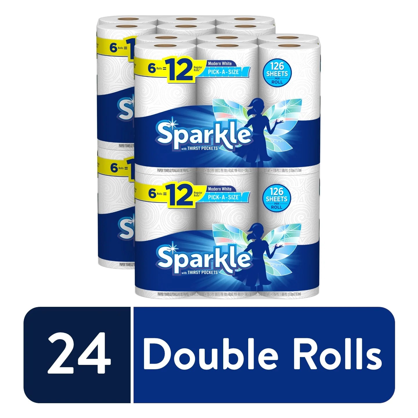 Sparkle Paper Towels, 24 Double Rolls, PickASize
