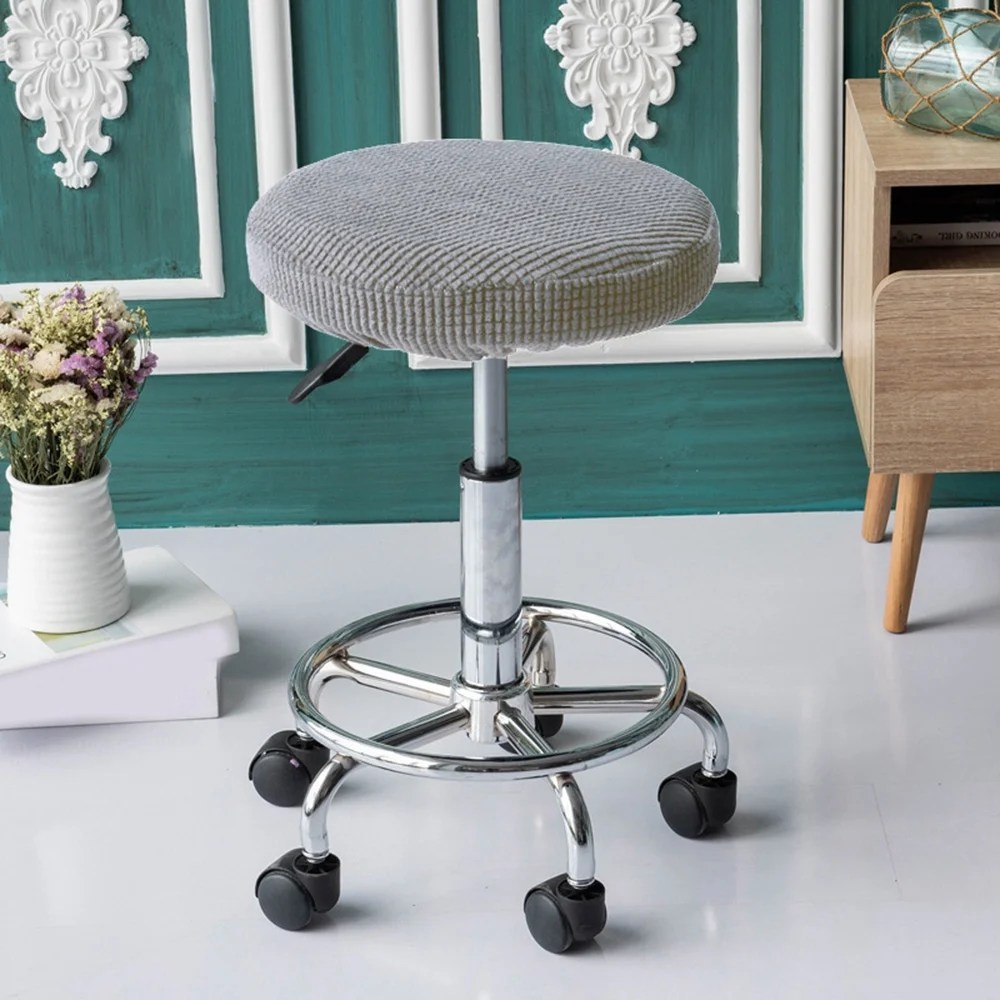 Round Swivel Chair Cover Solid Color Stretch Bar Stool Round Swivel Chair Cover Solid Color Stretch Bar Stool