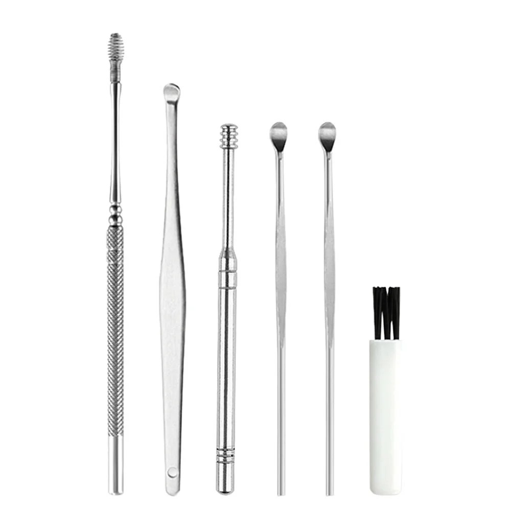 Anself 6 Pieces Ear Wax Removal Kit Ear Wax Remover Pickers, Stainless