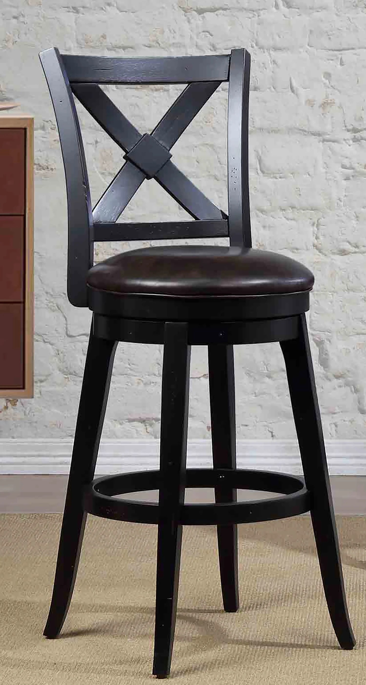 Bailey Bar Height Swivel Stool, Black