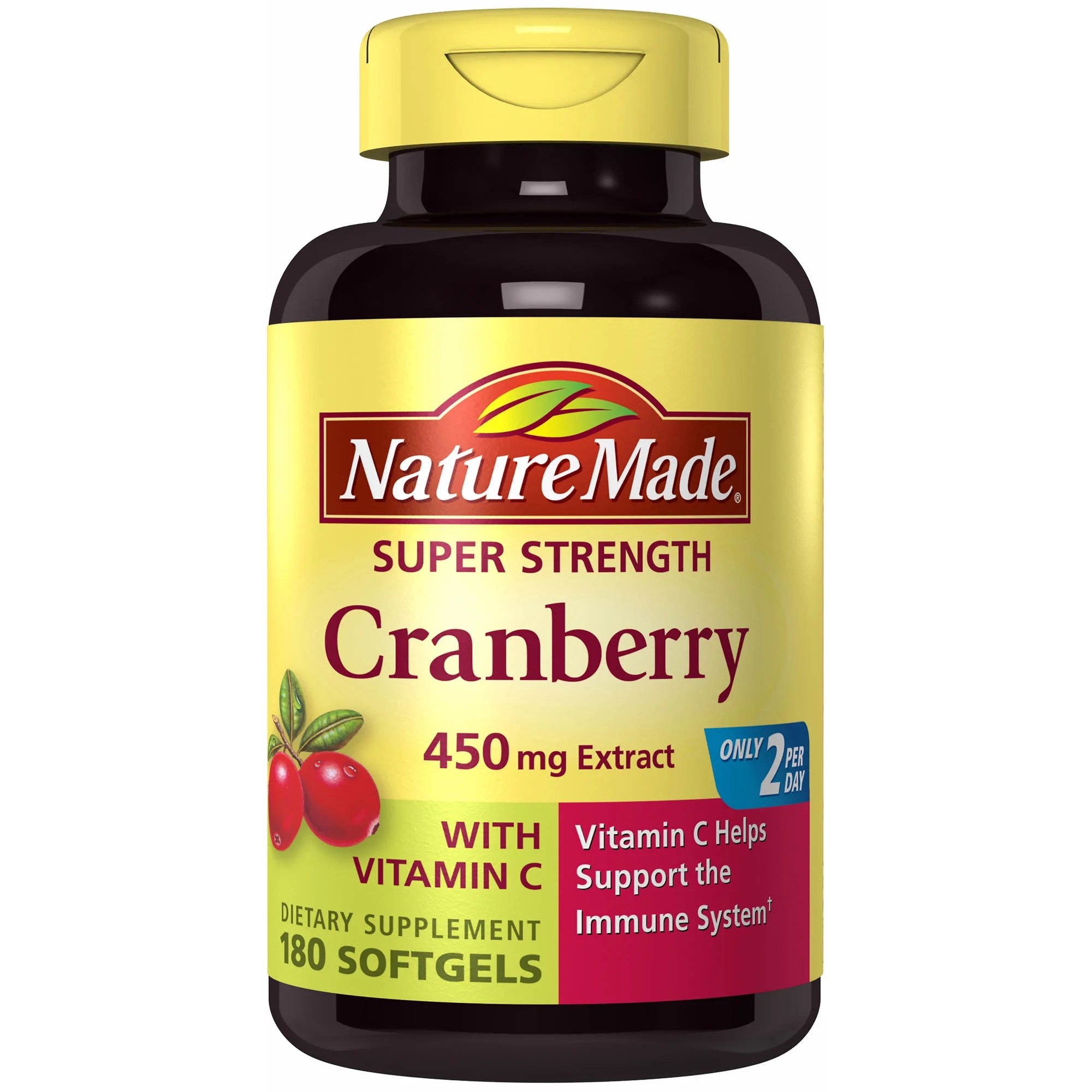 Product of Nature Made 450mg Super Strength Cranberry with Vitamin C Softgels, 180 ct