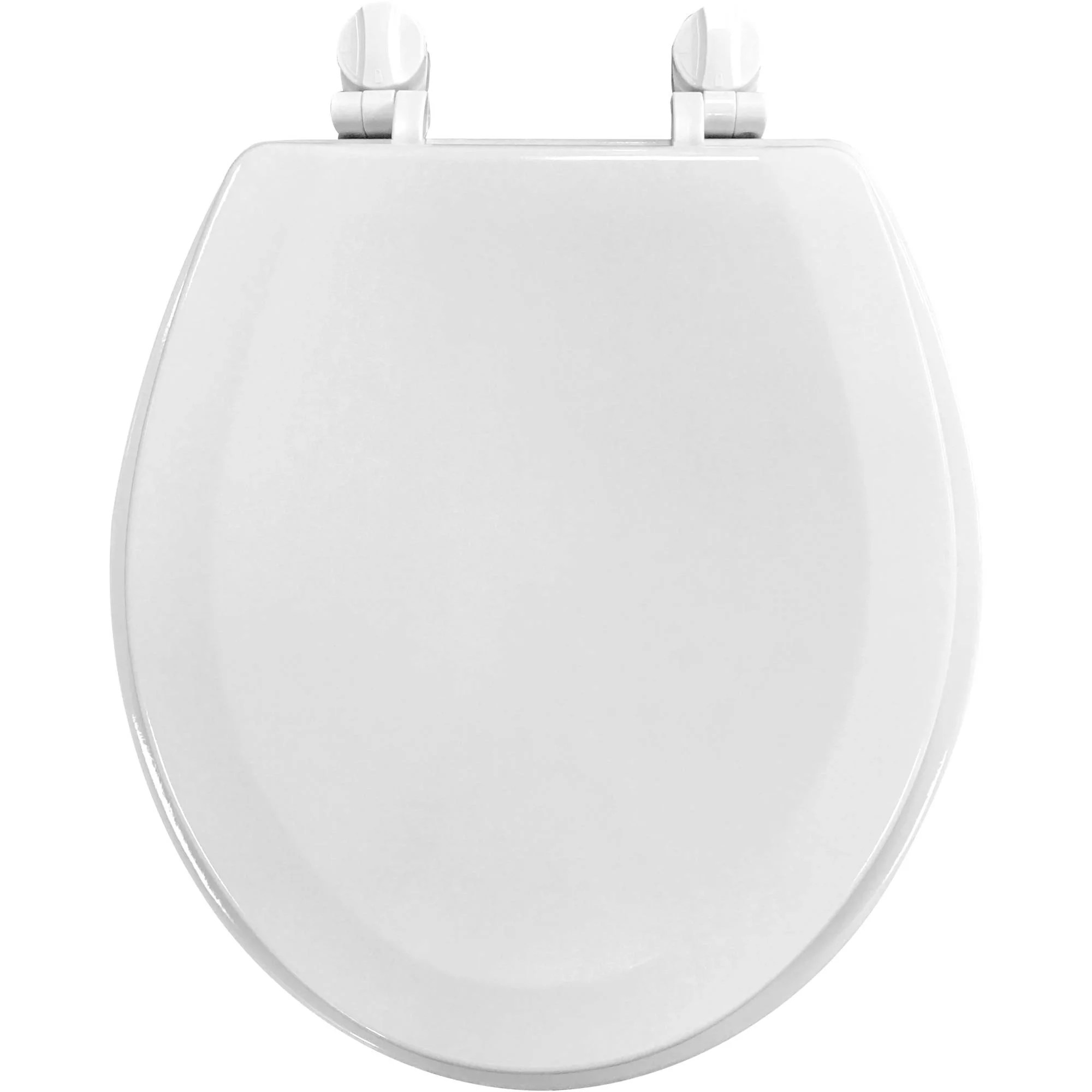Mainstays Round Wood Toilet Seat with EZOff Hinges, White