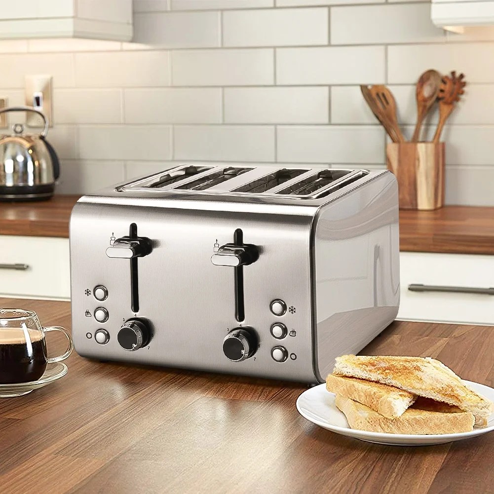 Lowestbest 4 Slice Toasters, Adjustable Automatic Popup Toasters with