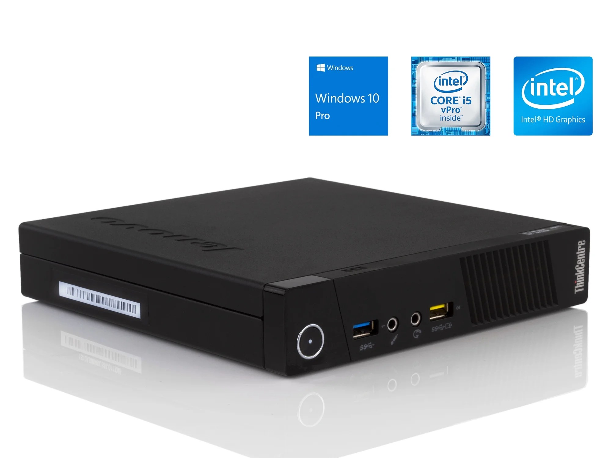 Refurbished Lenovo ThinkCentre M93p Tiny Desktop, Intel DualCore i5