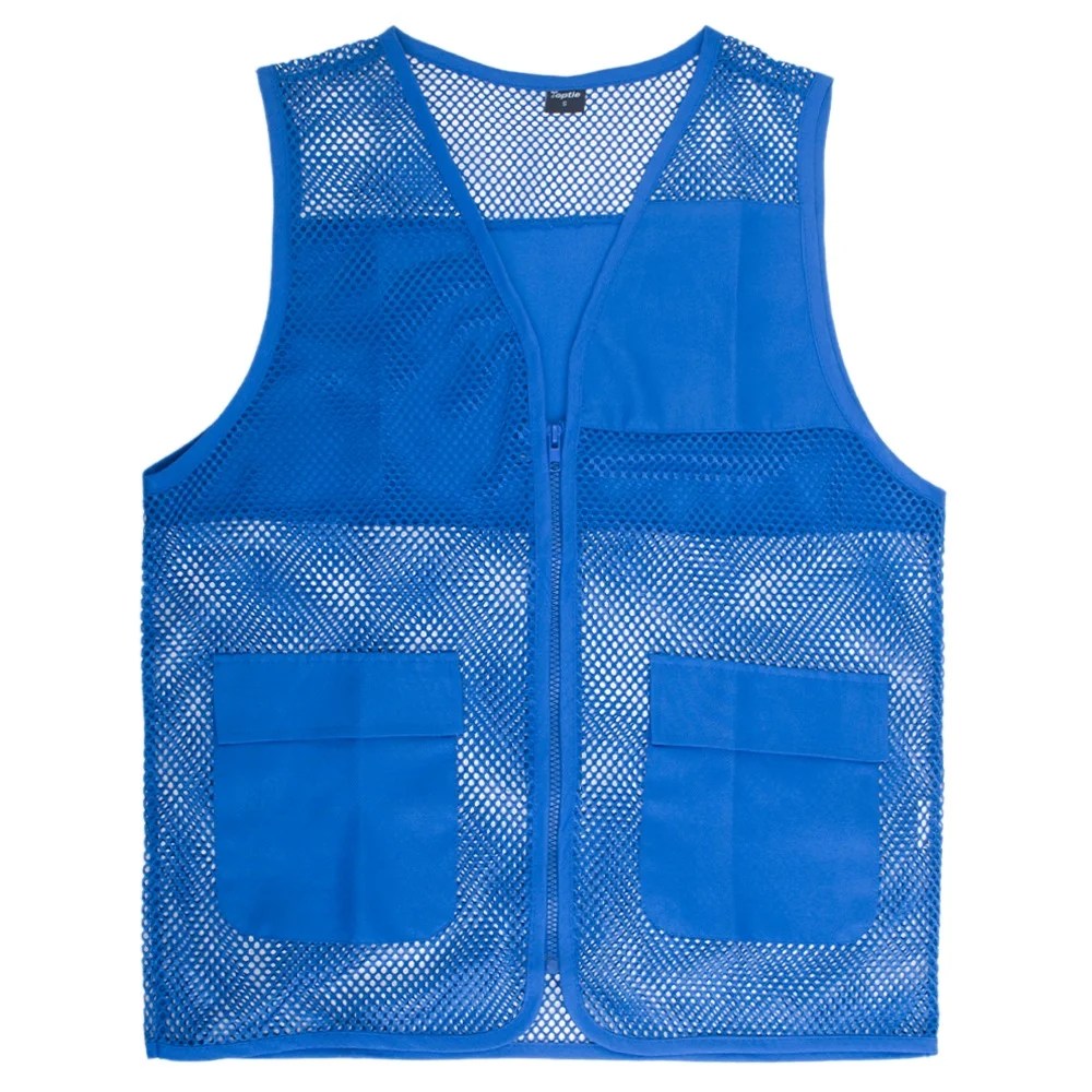 TopTie Adult Mesh Vest Zipper Supermarket Team Volunteer Uniform Vest