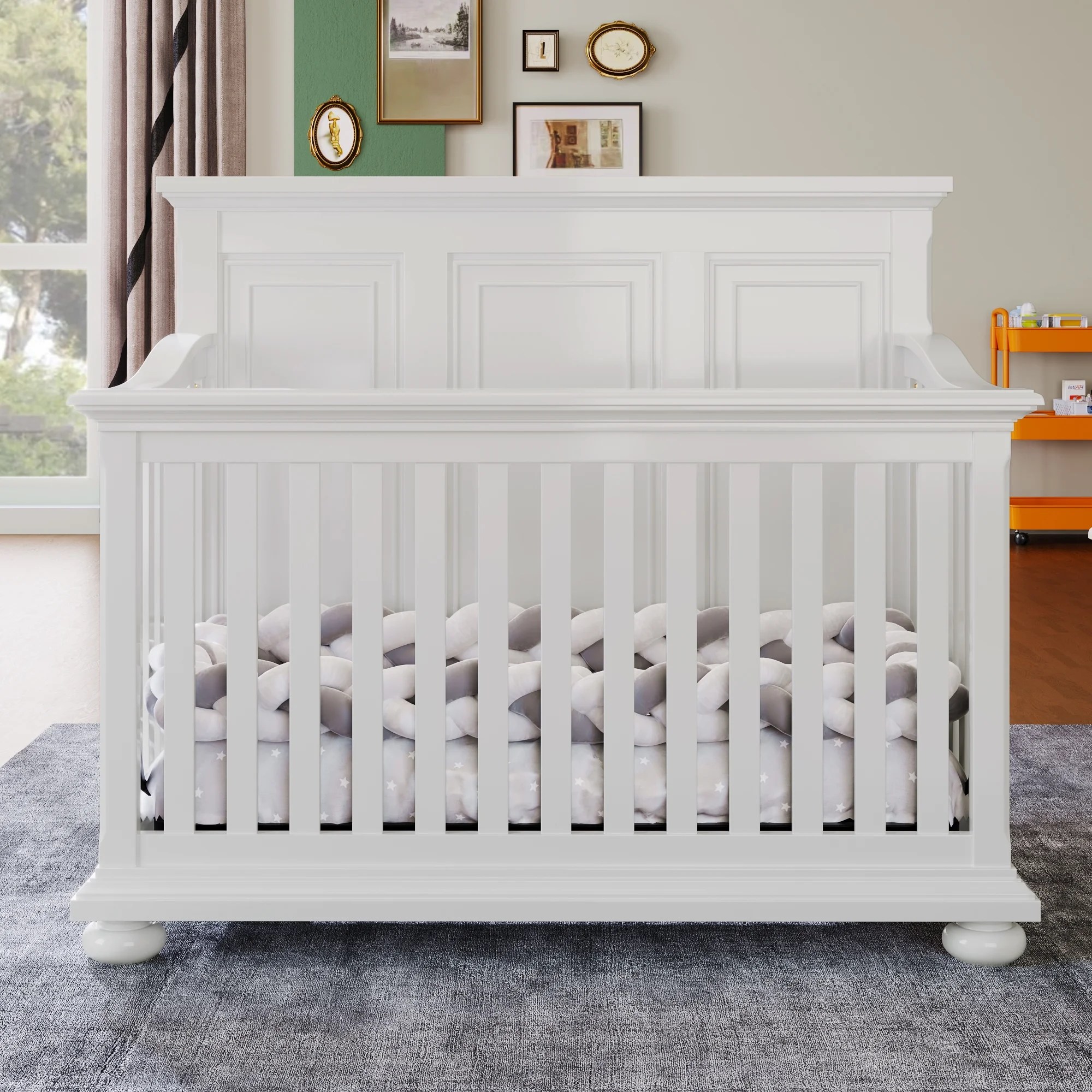 Bellemave 4 In 1 Convertible Baby Cribs, 3 Height Setting, NonToxic