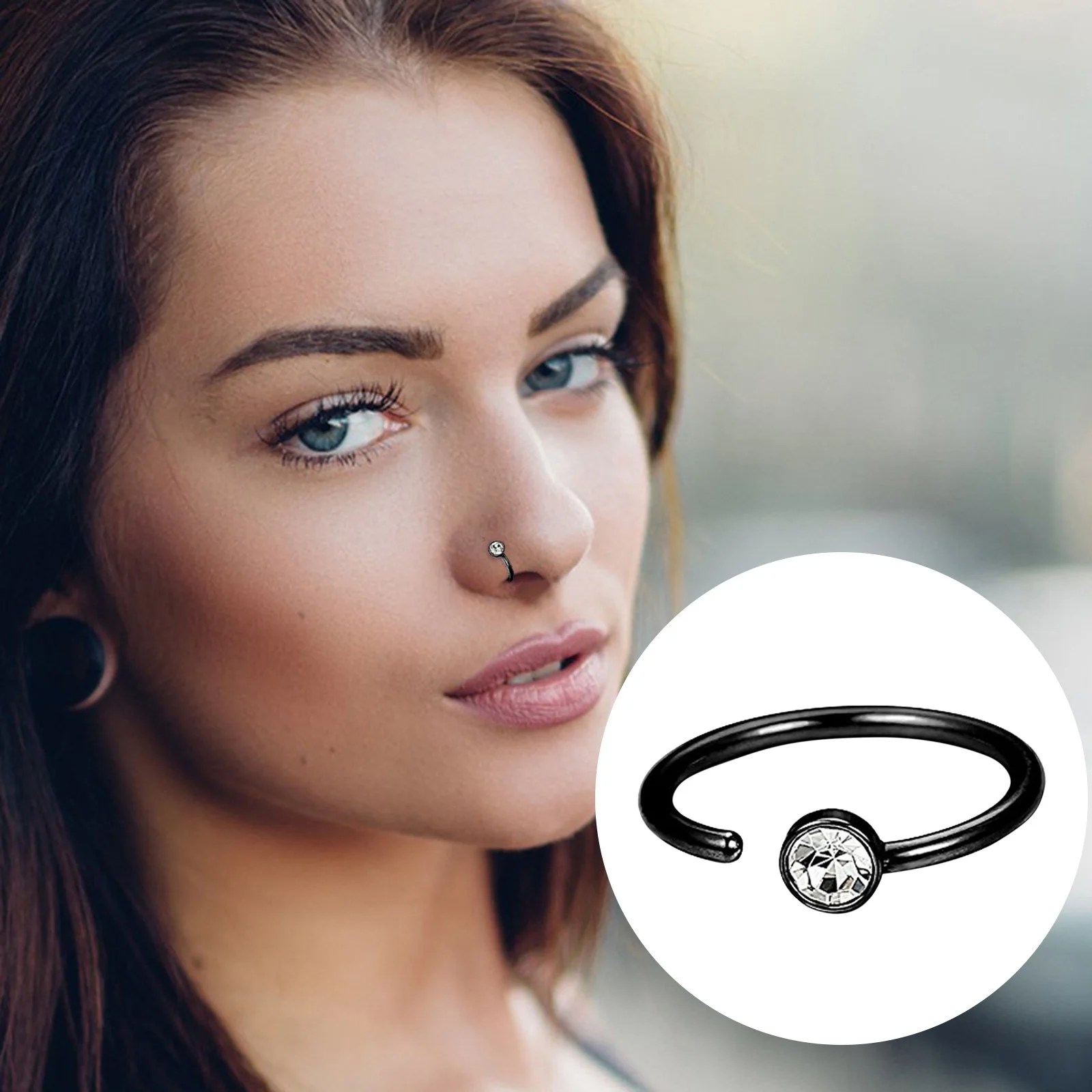 voss nose ring for single piercing 20 gauge gold spiral nose rings