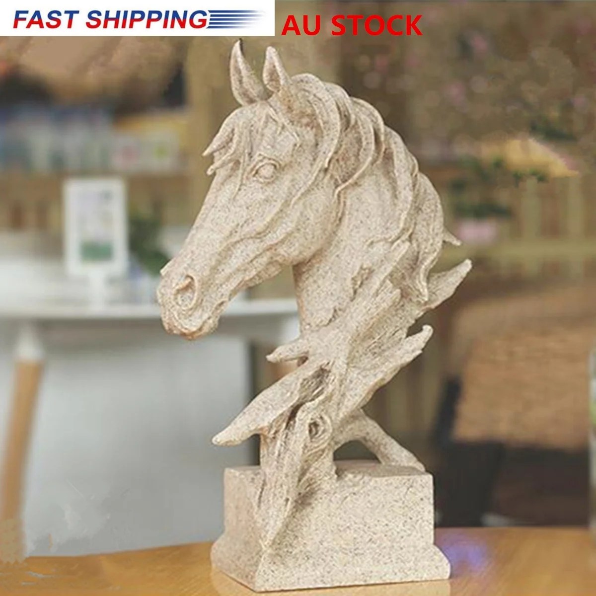 AU Statue Horse Head Bust Ornament Sculpture Figurine Home Display Home