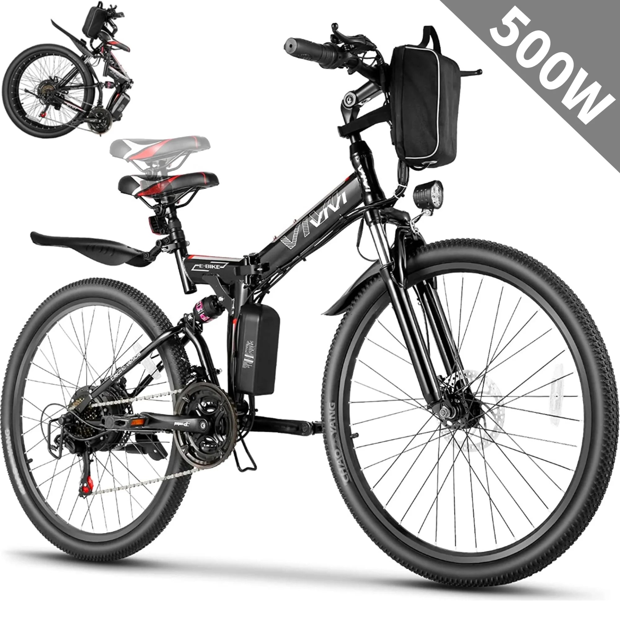 Buy Vivi Adult Electric Bicycles Foldable Ebike, 500W 26 Electric