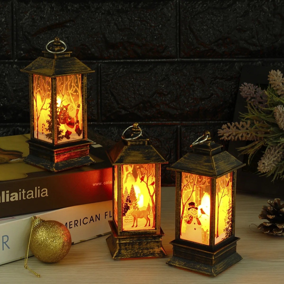 Design LED Hanging Lantern Santa Claus Snowman Night Light