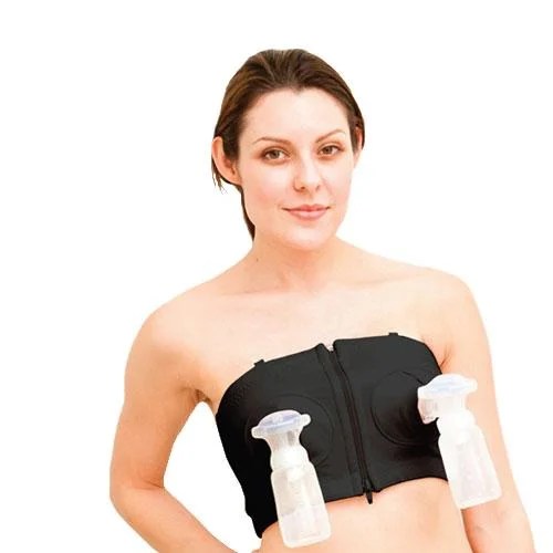 Simple Wishes Hands Free Breastpump Bra, Black, LPlus