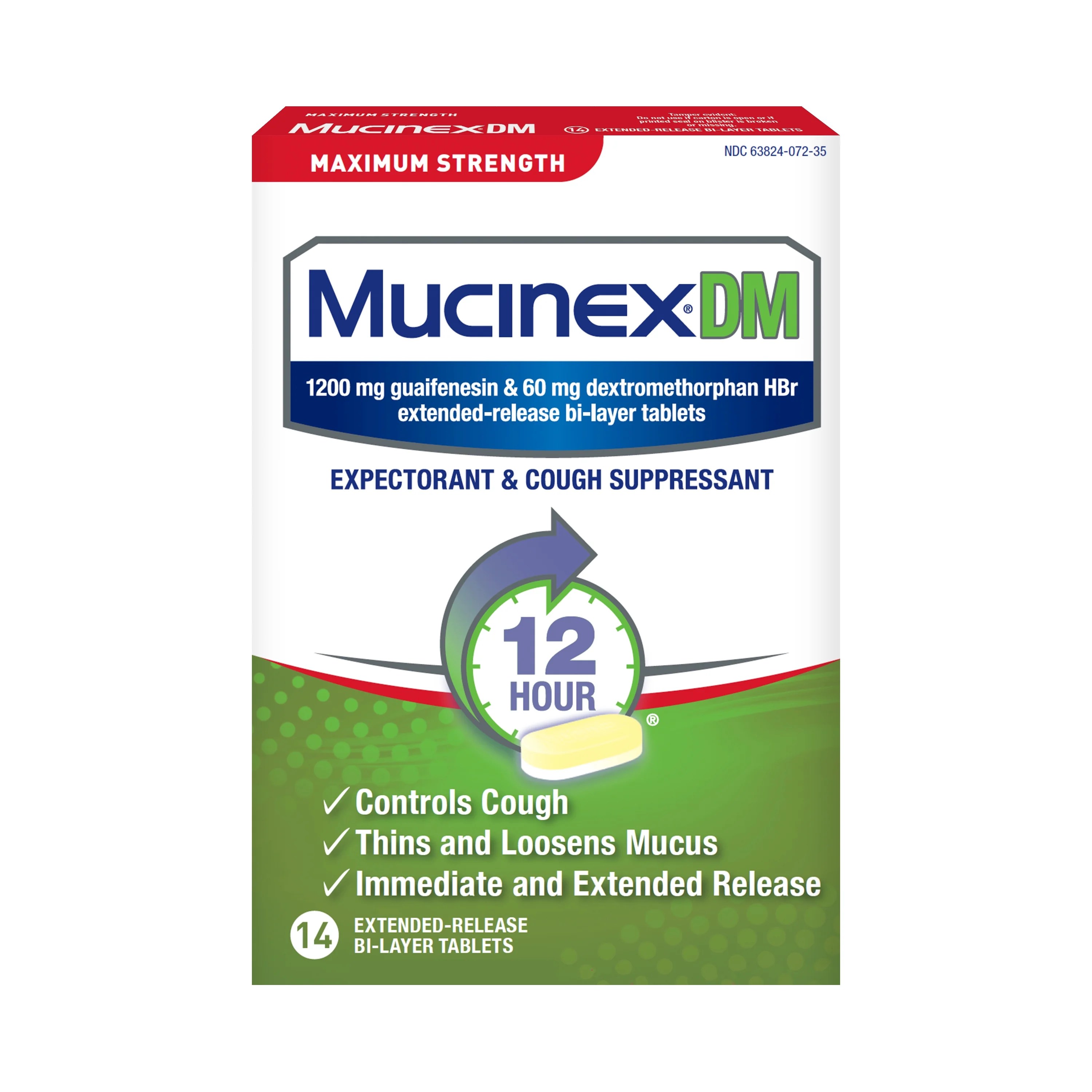 Mucinex DM Maximum Strength 12 hour Cough and Chest Congestion Medicine