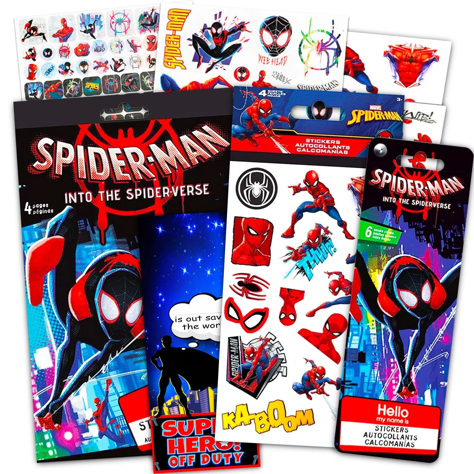 Marvel Shop Spiderman Spiderverse Sticker Book Set for Kids 4 Pc