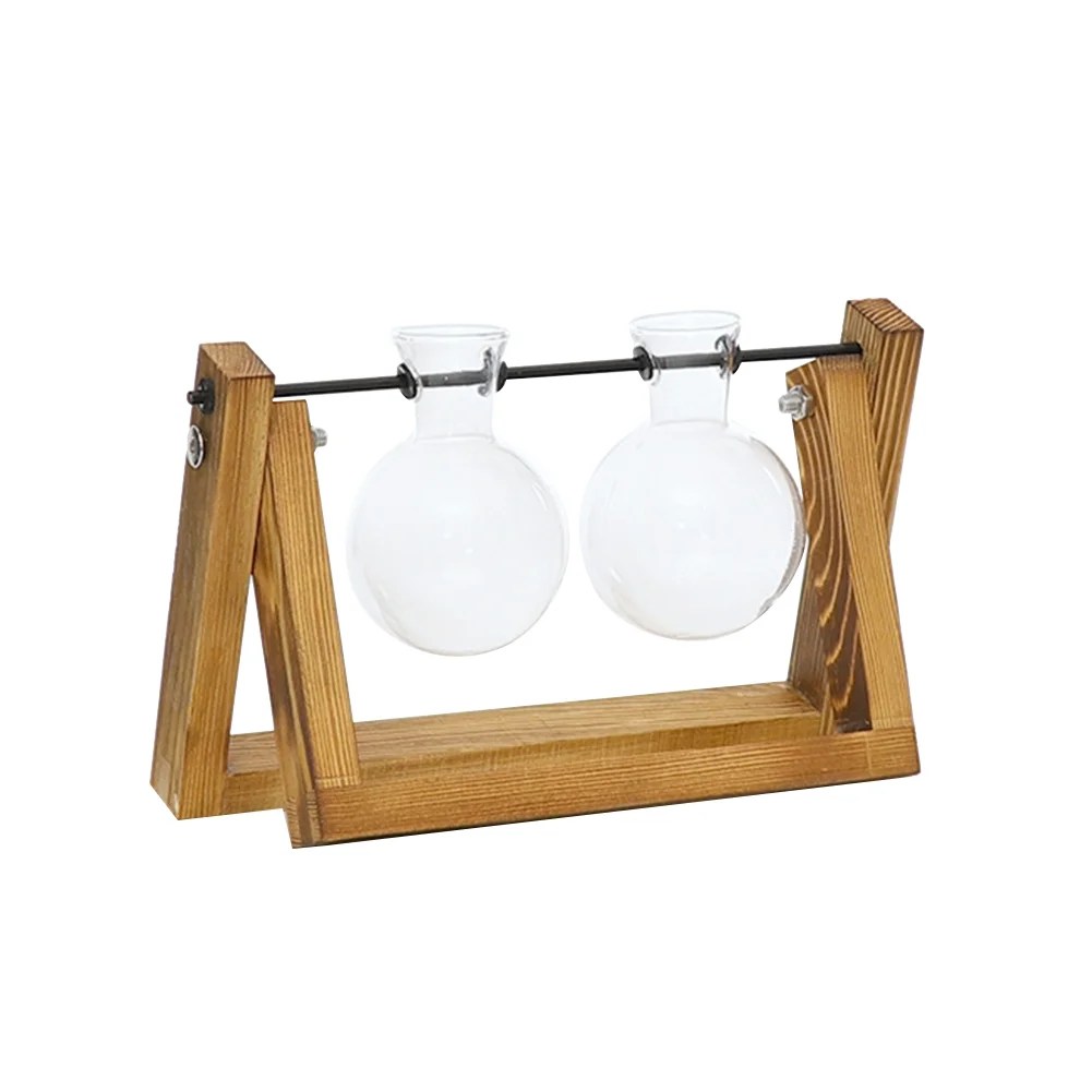 Desktop Glass Planter Bulb Vase Bulb Plant Terrarium with Retro Solid