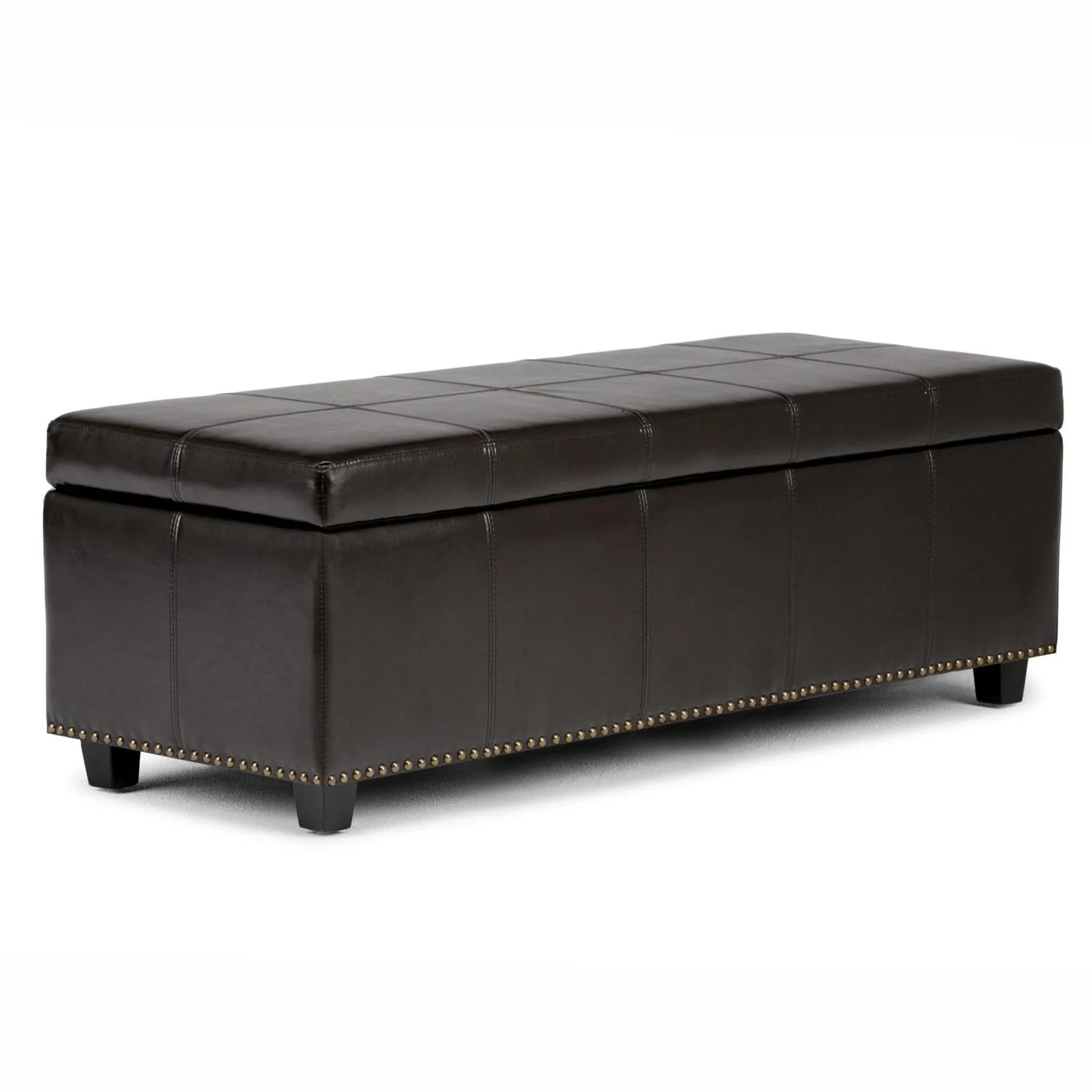 Simpli Home Kingsley Large Storage Ottoman Bench
