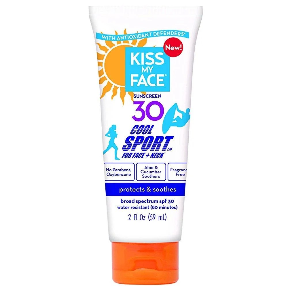 Kiss My Face Sport Faces Sunscreen SPF 30 Sunblock for Face and Neck, 2