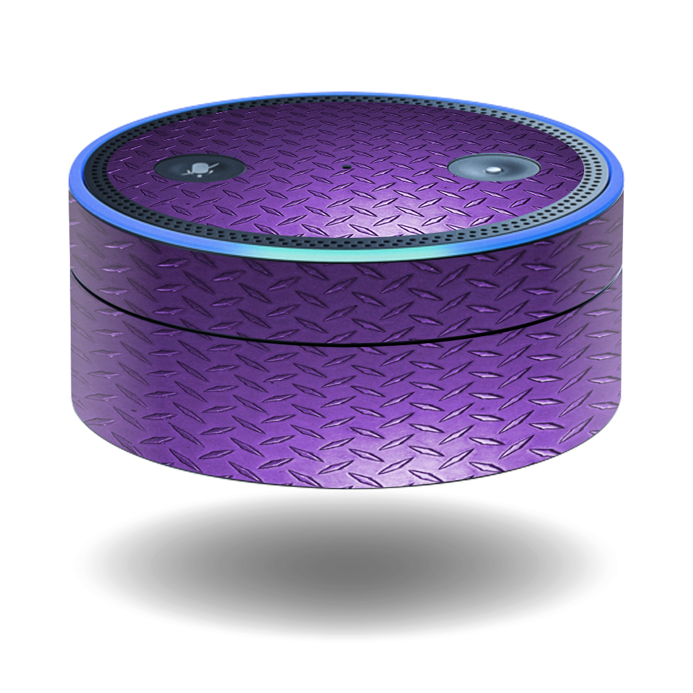 Skin Decal Wrap for Amazon Echo Dot Purple Diamond Plate