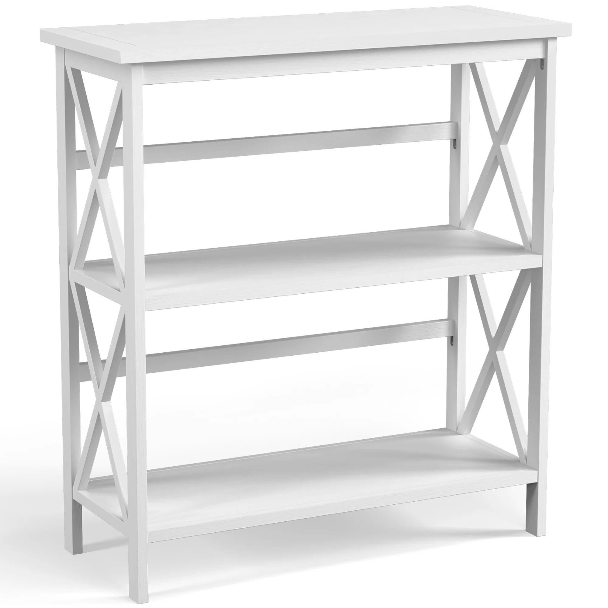 Costway 3Tier Bookshelf Wooden Open Storage Bookcase for Home Office