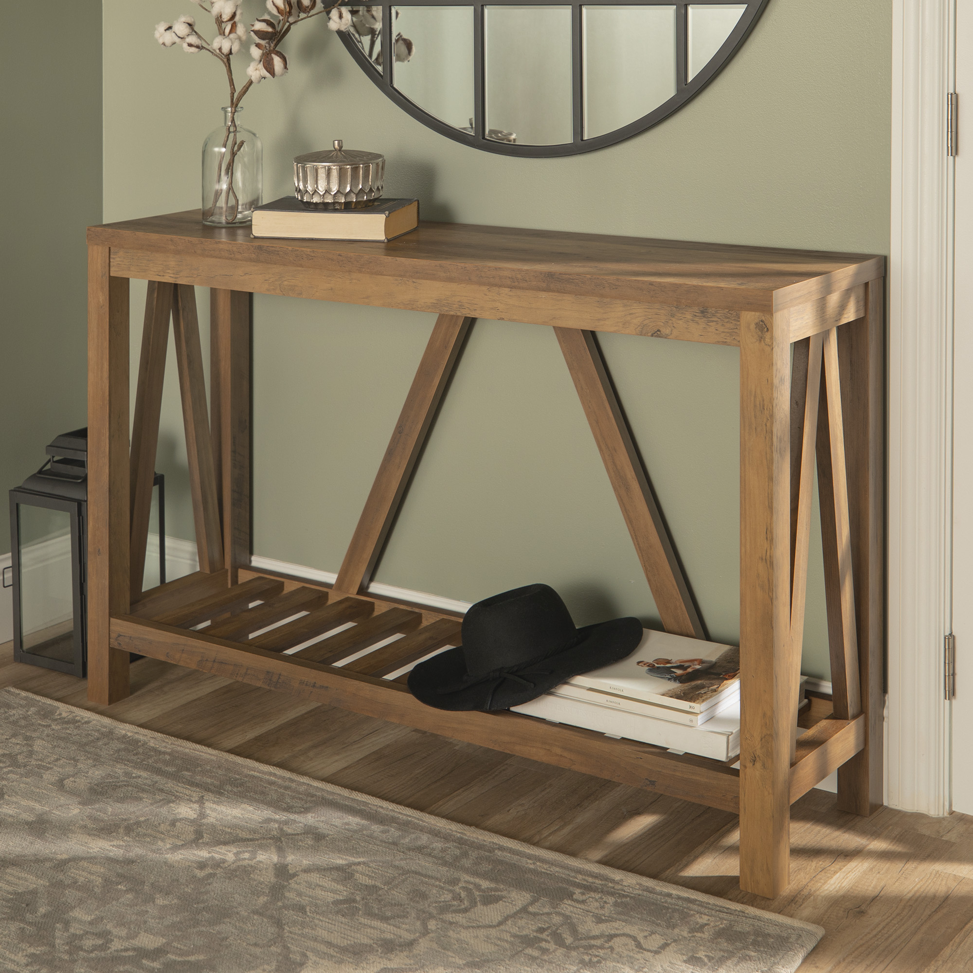 Modern Farmhouse Reclaimed Barnwood Console Table by Manor Park
