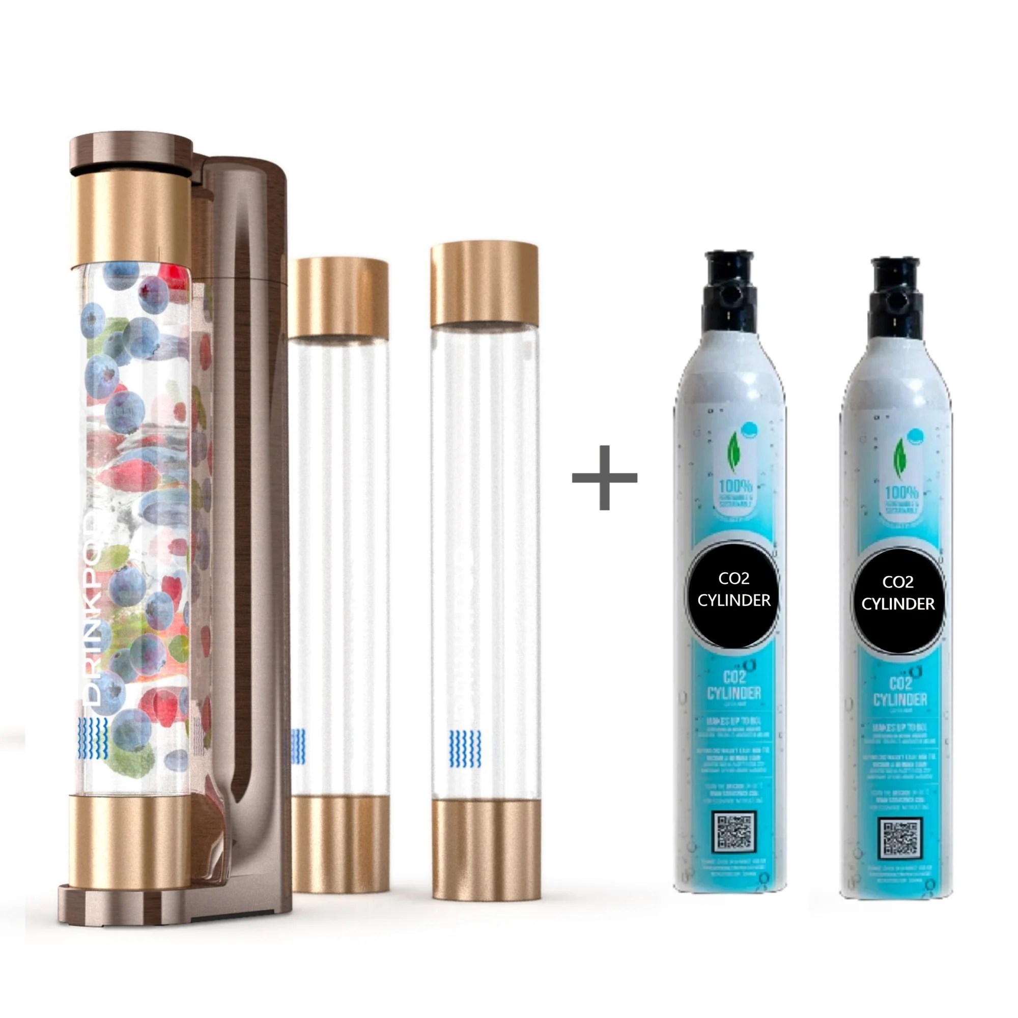 Drinkpod Ultimate Fizzpod Home Soda Maker With 2 CO2 Cylinders, 1