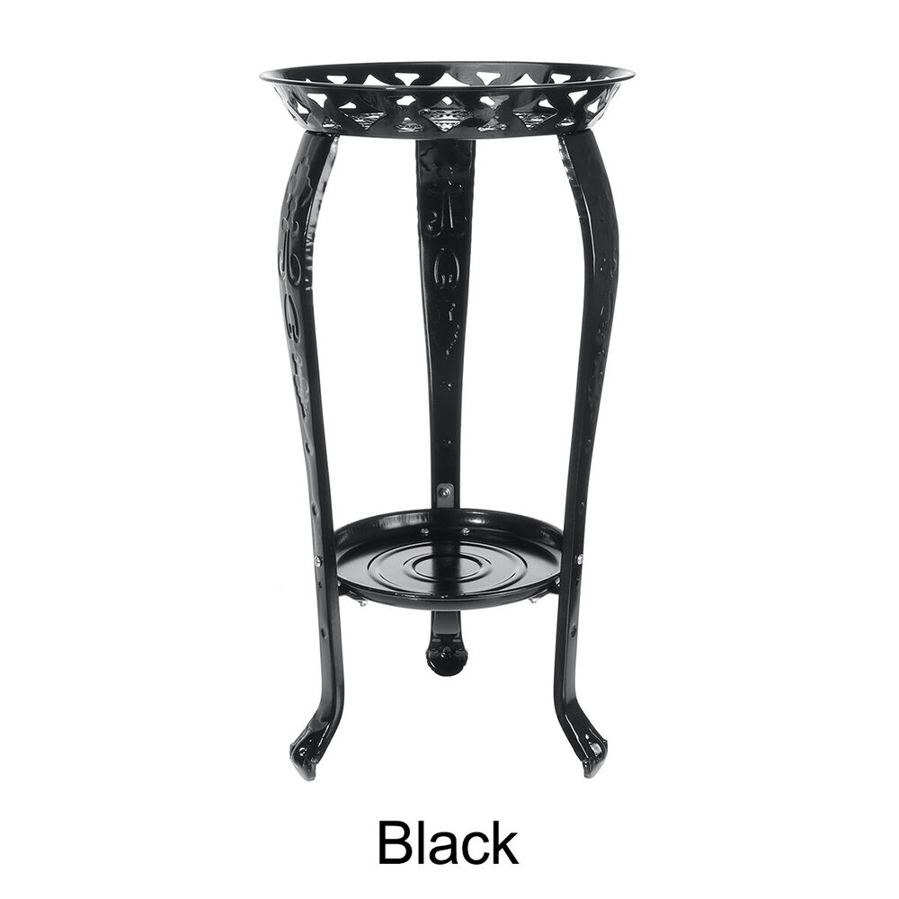 Metal Plant Stand Flower Display Pot Holder 2 Tier Shelf