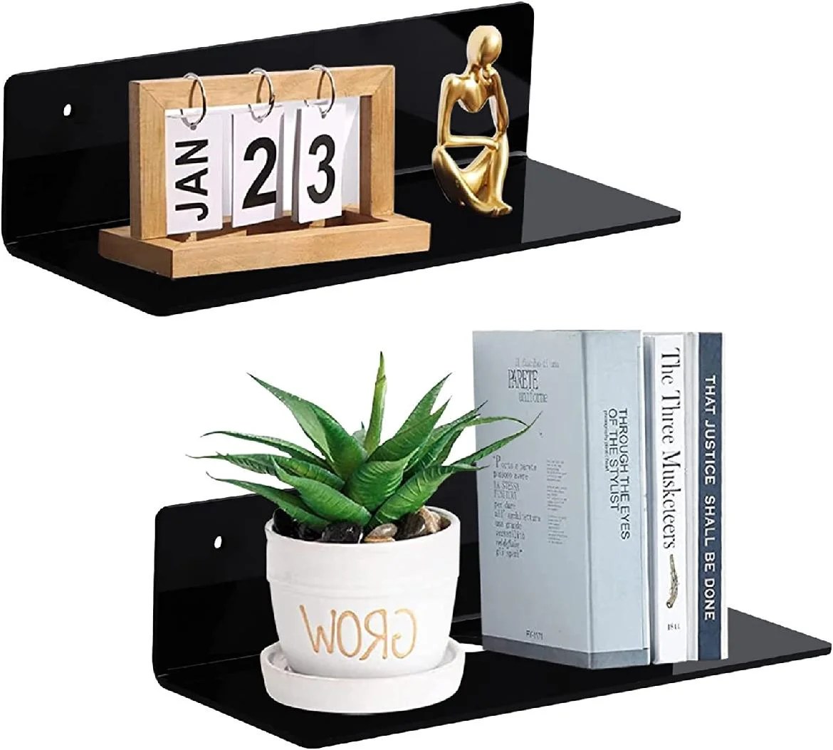 Acrylic Floating Shelf No Drill Adhesive Wall Shelf for Storage