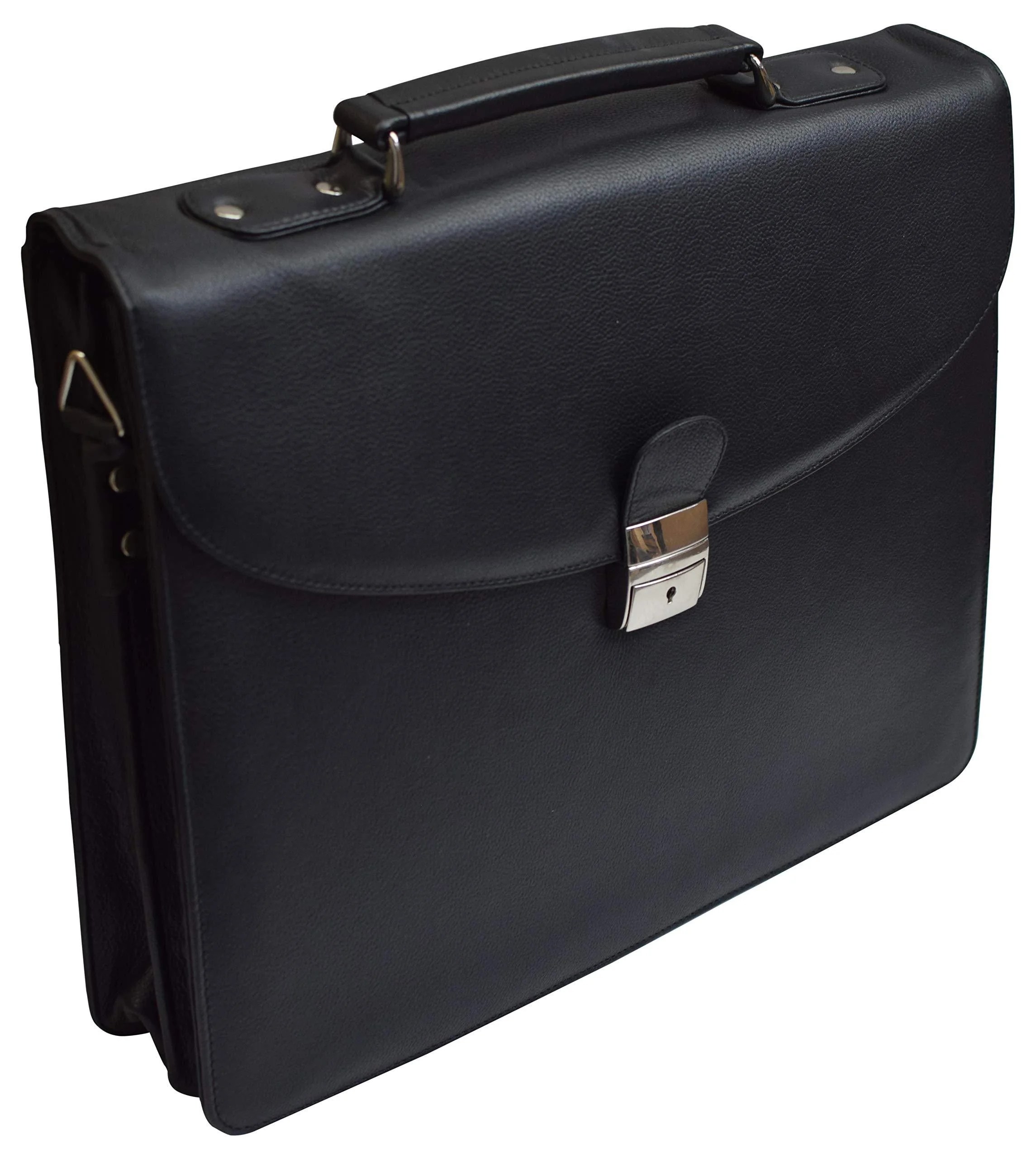 Leather Briefcase for Travel Office Business 15 inch Laptop Messenger