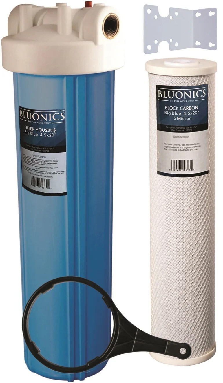 20" Big Blue Carbon Water Filter System Whole House Purifier with 5