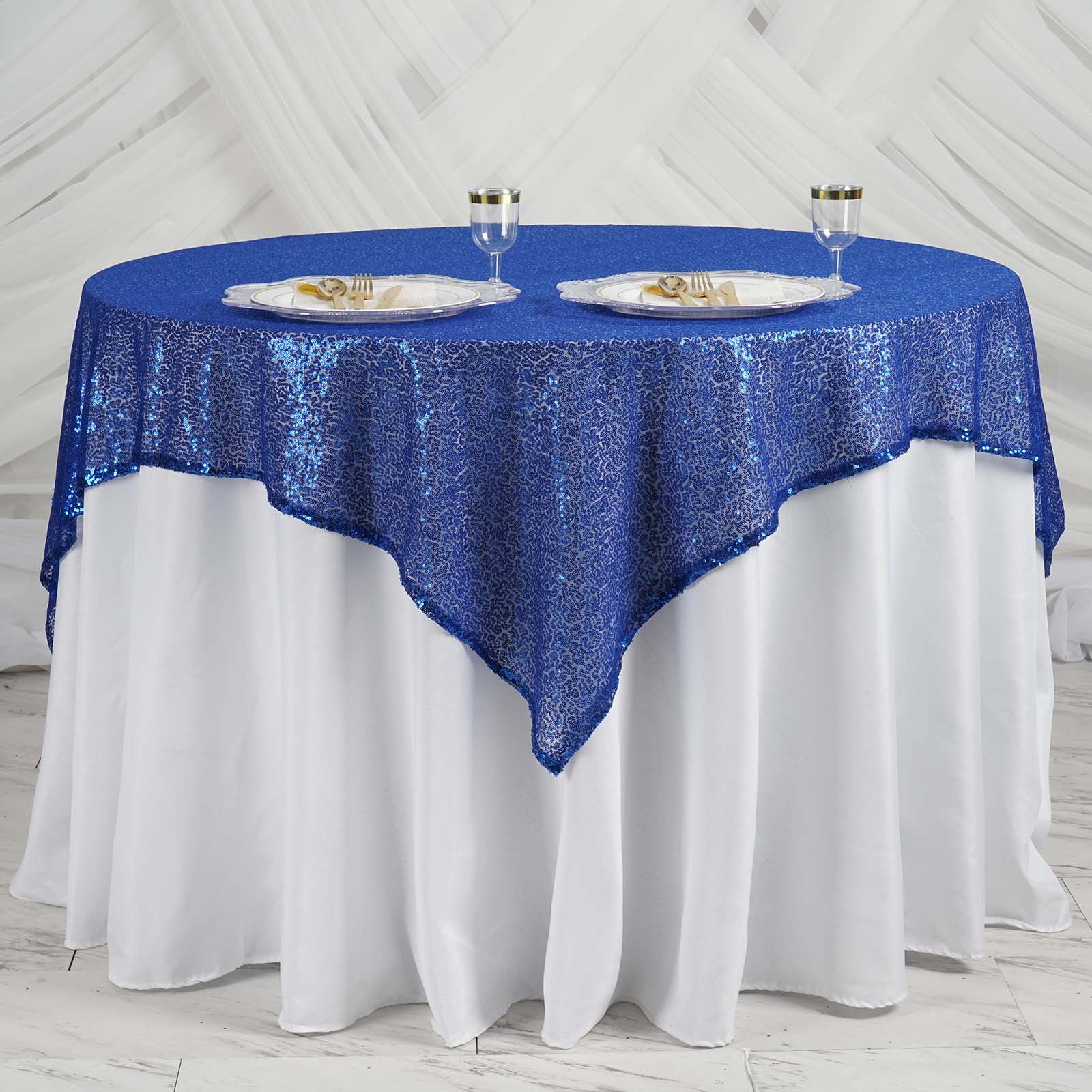 Efavormart LUXURY Sequin Square Tablecloth Overlay Tablecloth Cover For