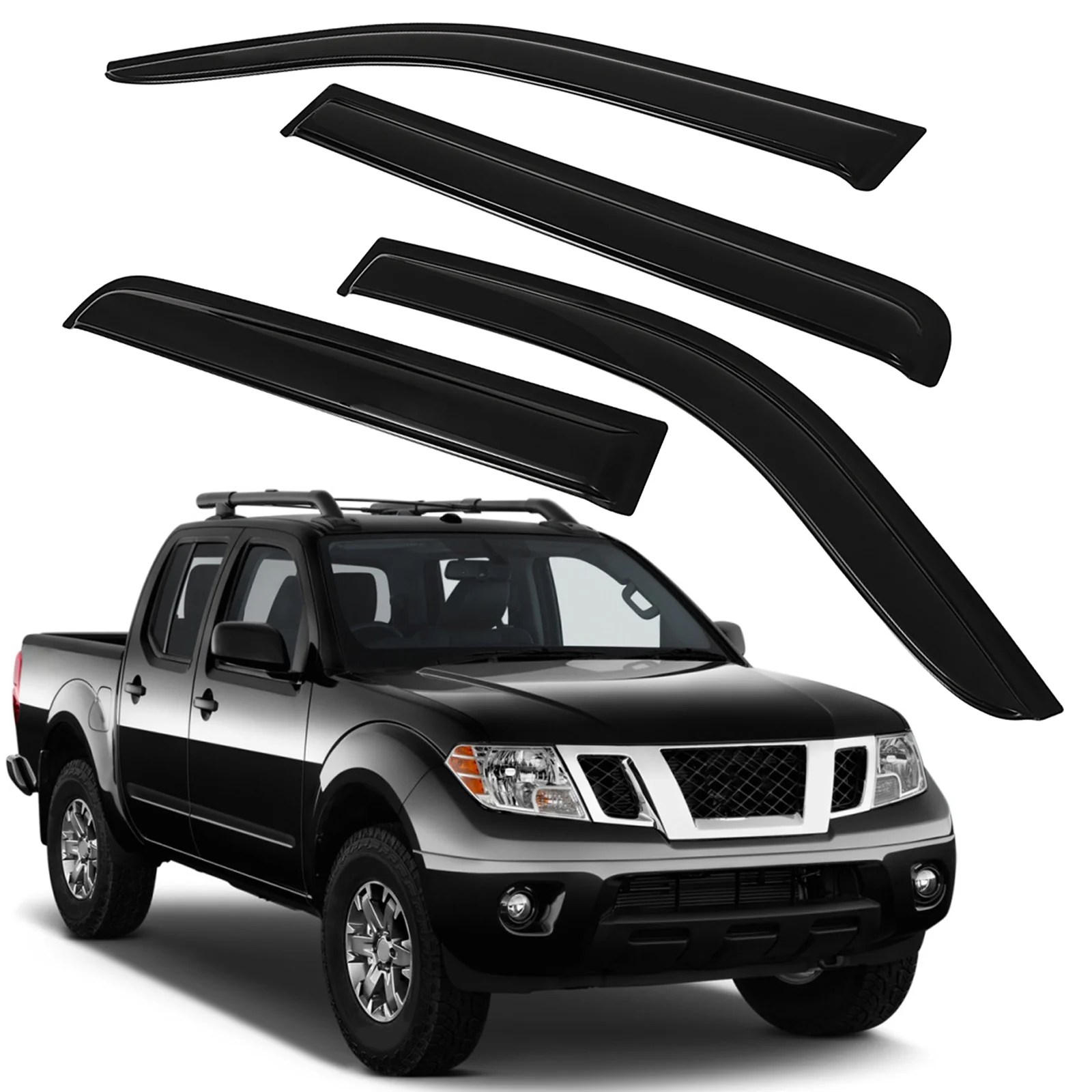 CCIYU Window Visors Side Window Deflector Window Deflector Sun Rain Guard 4Pcs Set Replacement