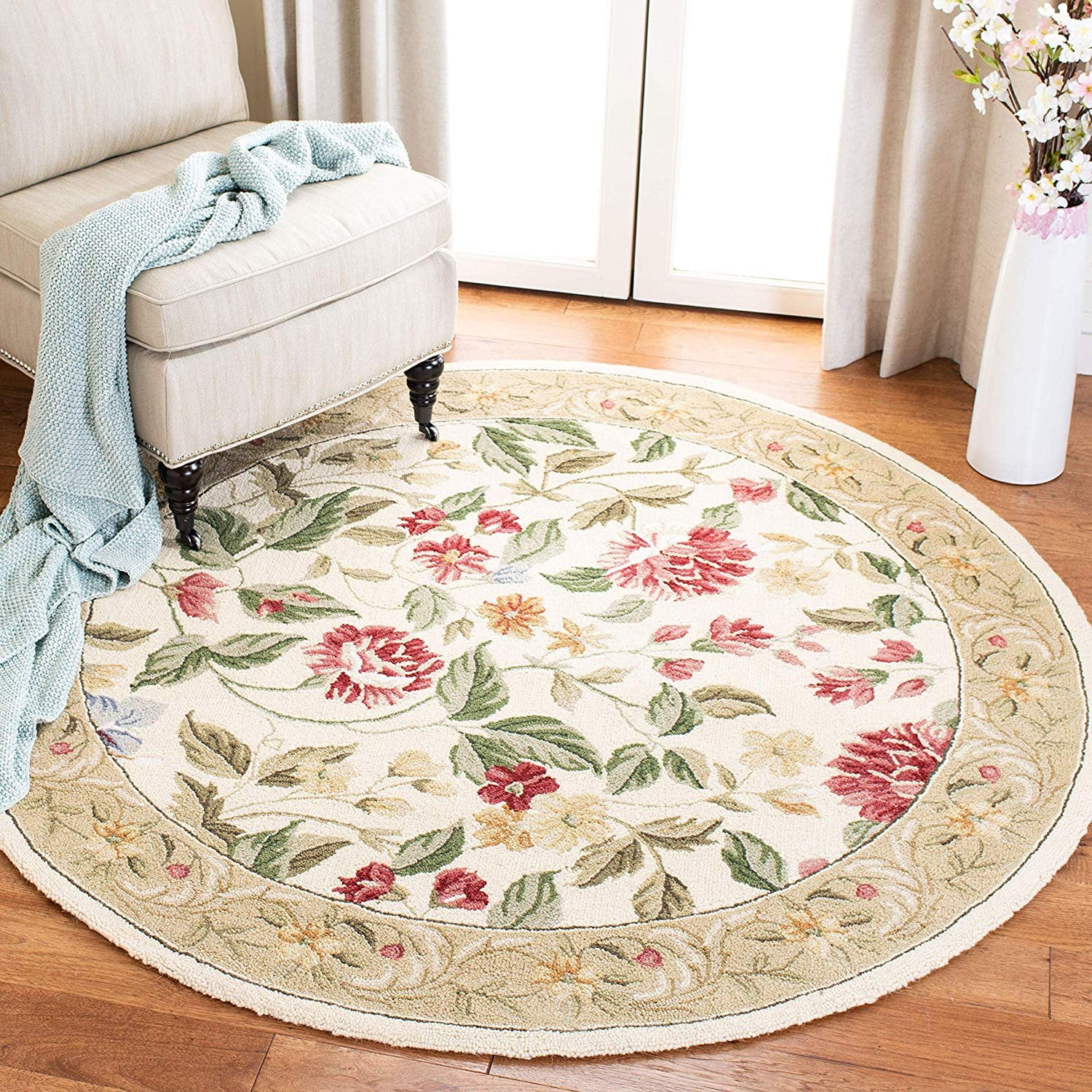 Safavieh Chelsea Collection HK117A HandHooked Ivory and Beige Premium