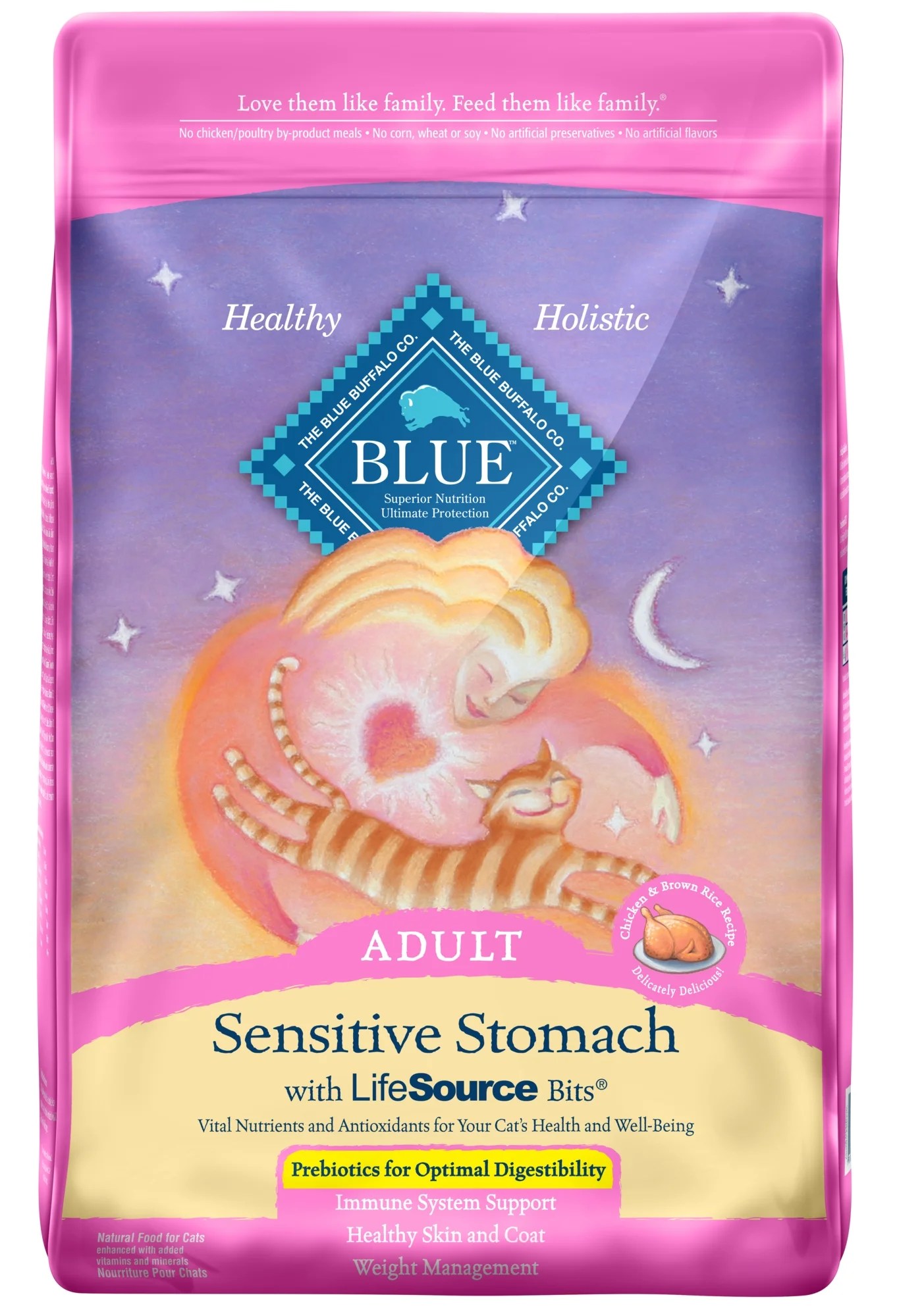 Blue Buffalo Sensitive Stomach Natural Adult Dry Cat Food, Chicken