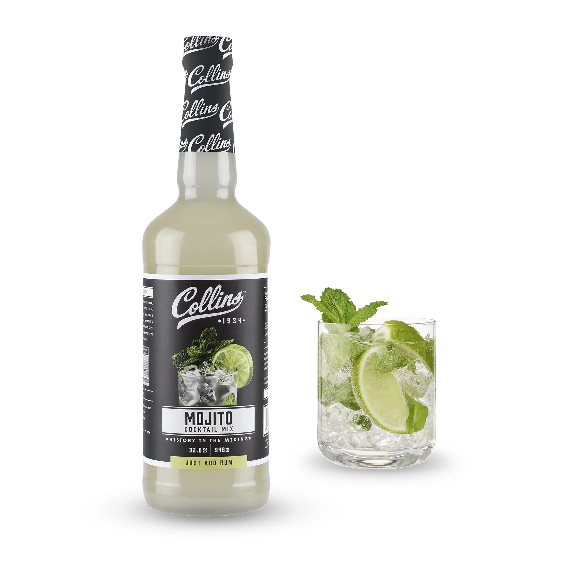 Collins Mojito Mix Made With Real Lime and Lemon Juice with Natural Flavors Cocktail Mixer