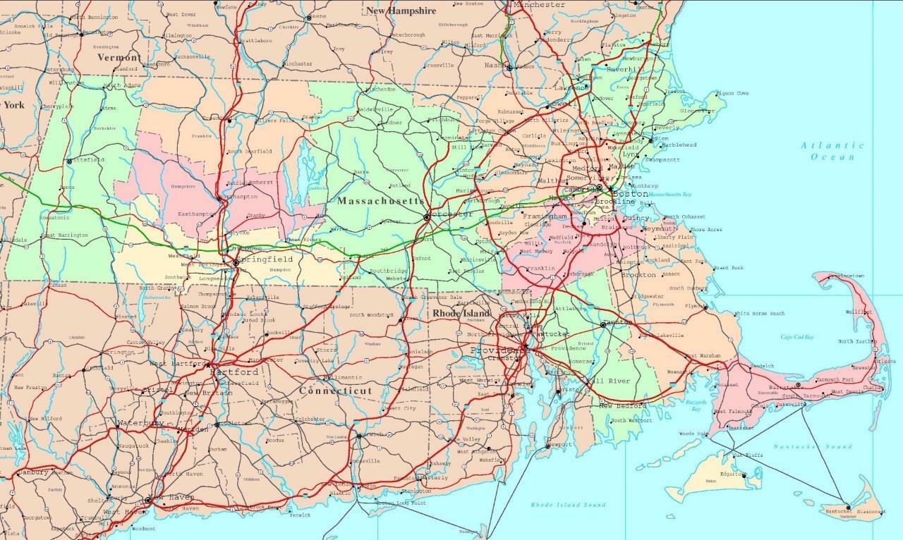New England Wall Map Framed Art for Your Wall New England Region States Political Map 10 x